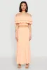 Almost Famous Slit Front Tiered Skirt sold by Rainbow