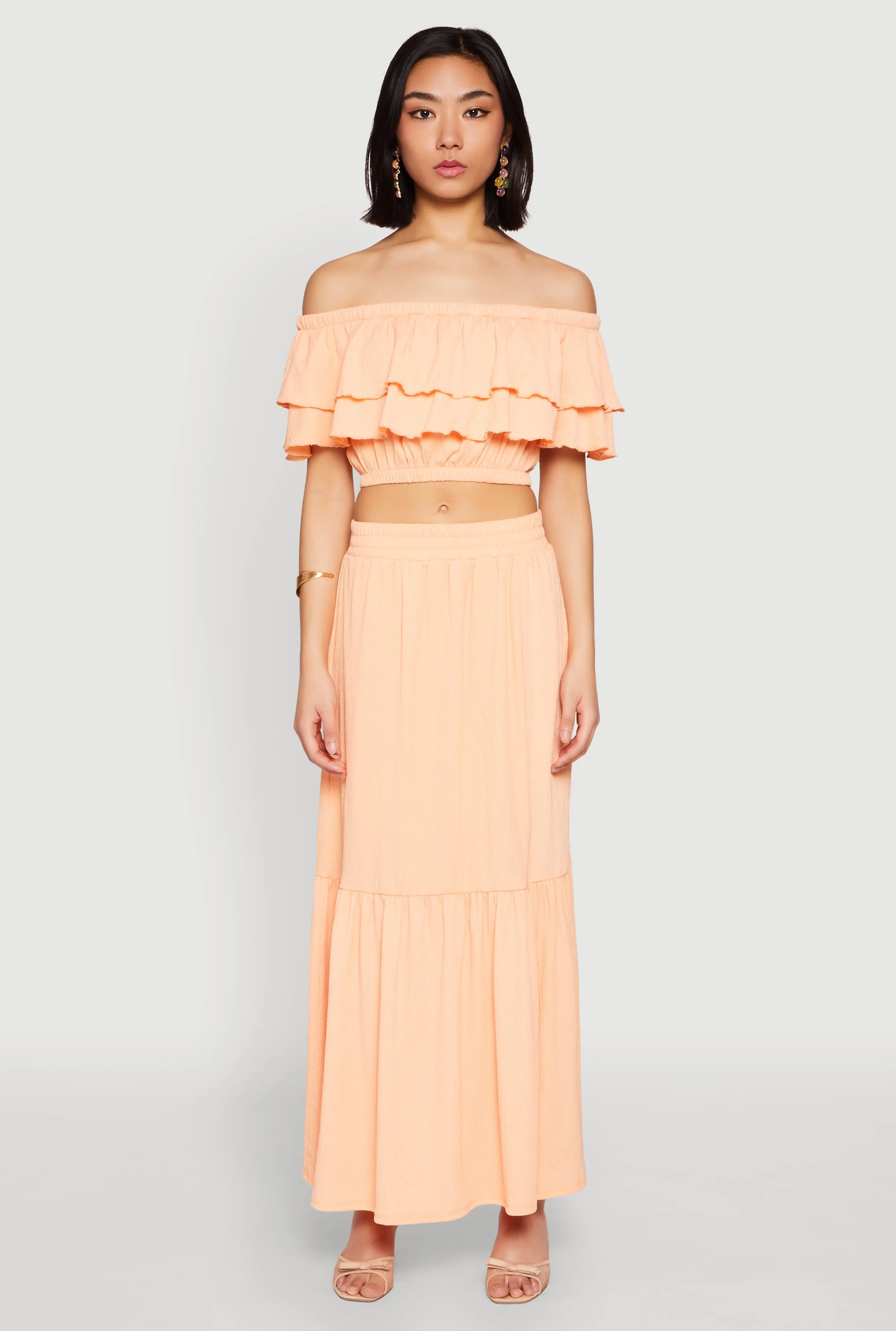 Almost Famous Slit Front Tiered Skirt sold by Rainbow product image thumbnail 2