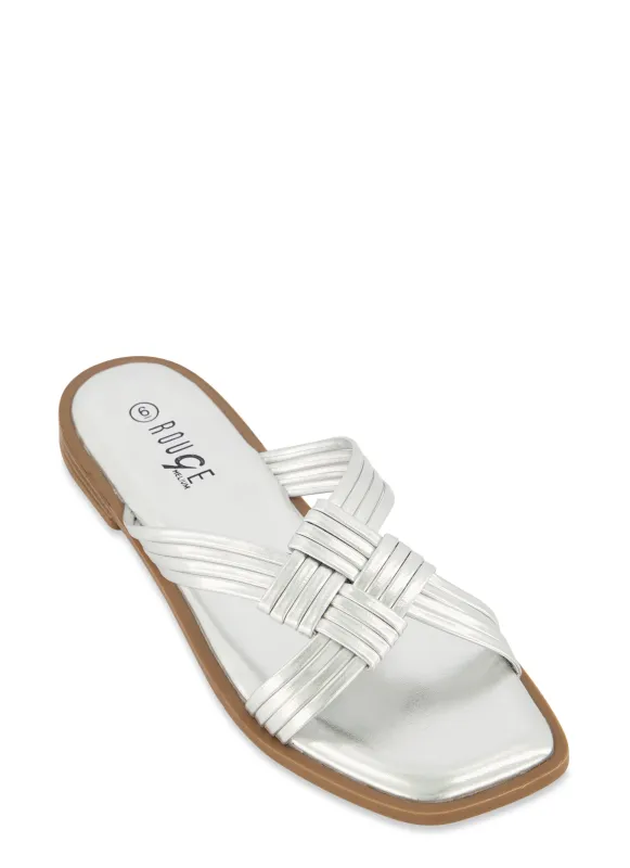 Woven Strappy Flat Sandals sold by Rainbow