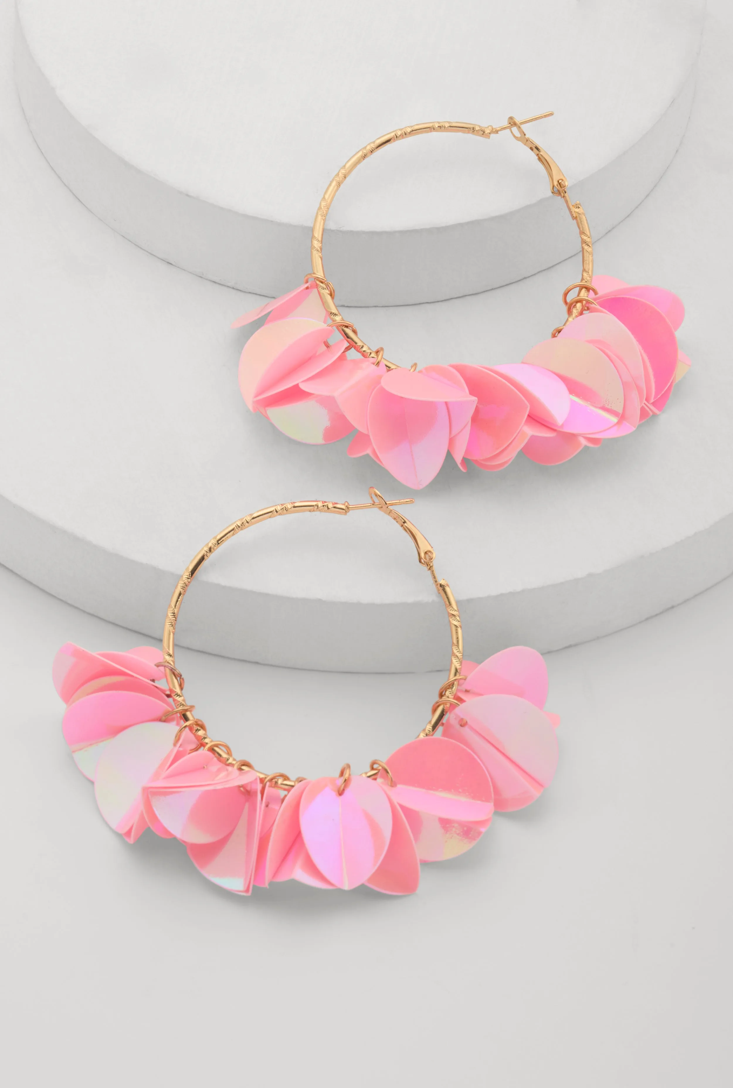 Petal Sequin Hoop Earrings sold by Rainbow
