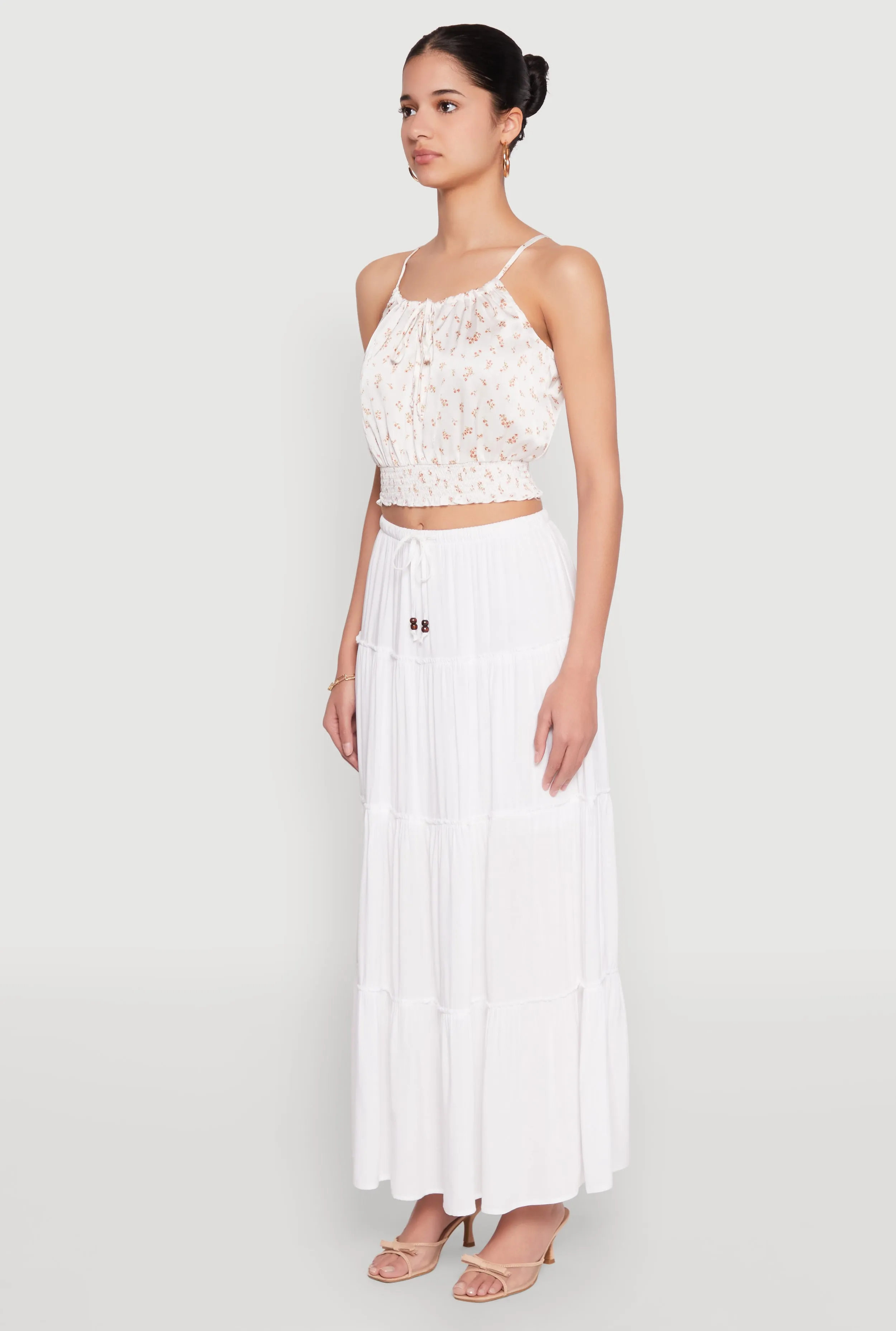 Satin Floral Print Smocked Cami sold by Rainbow product image thumbnail 5