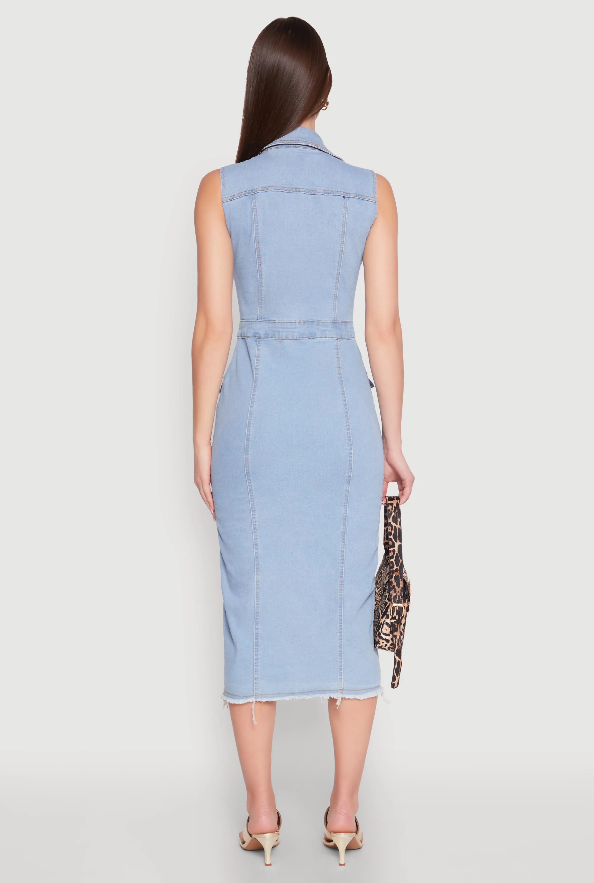 Daisy Denim Sleeveless Utility Midi Dress sold by Rainbow product image thumbnail 5