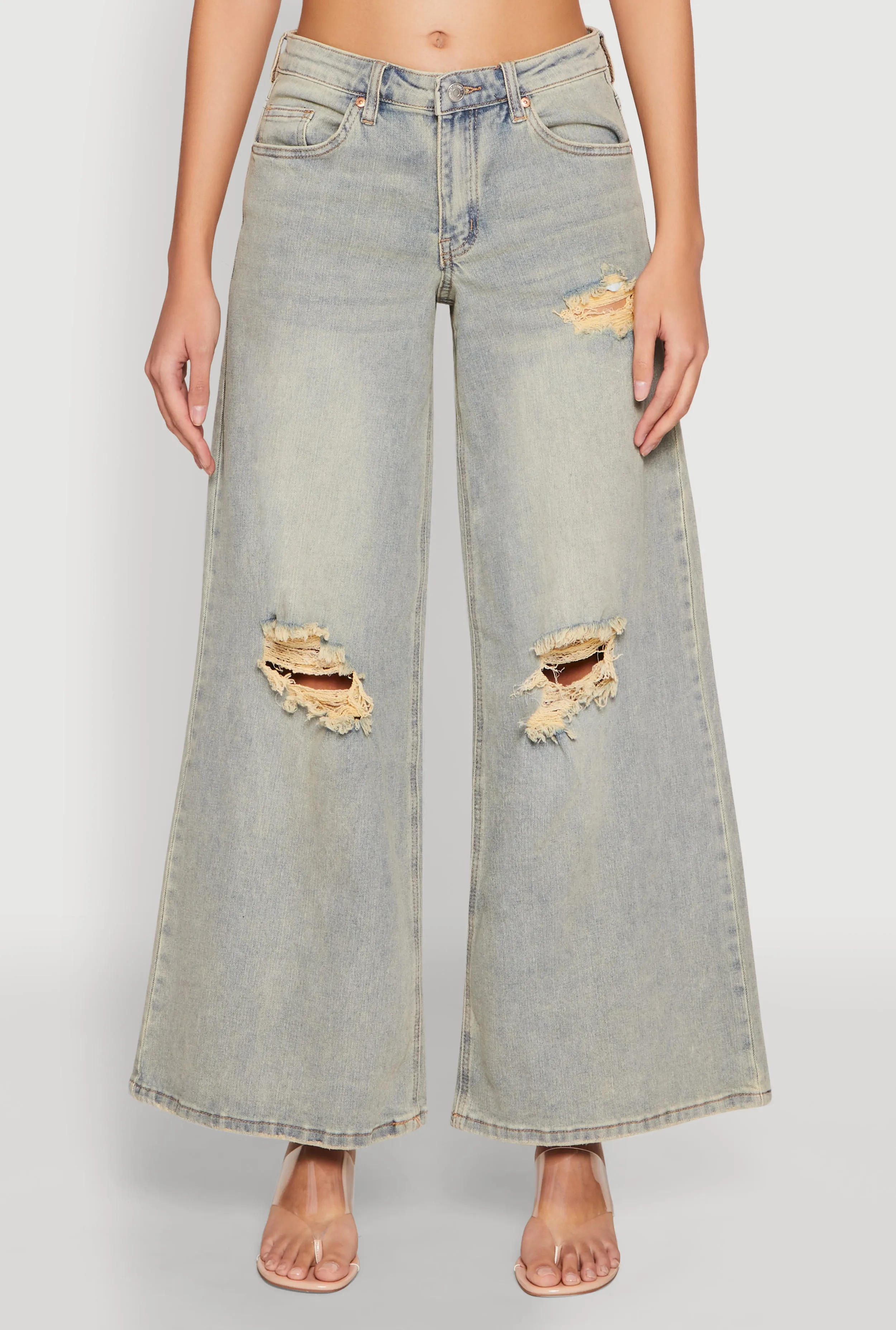 Almost Famous Distressed Wide Leg Jeans sold by Rainbow product image thumbnail 5