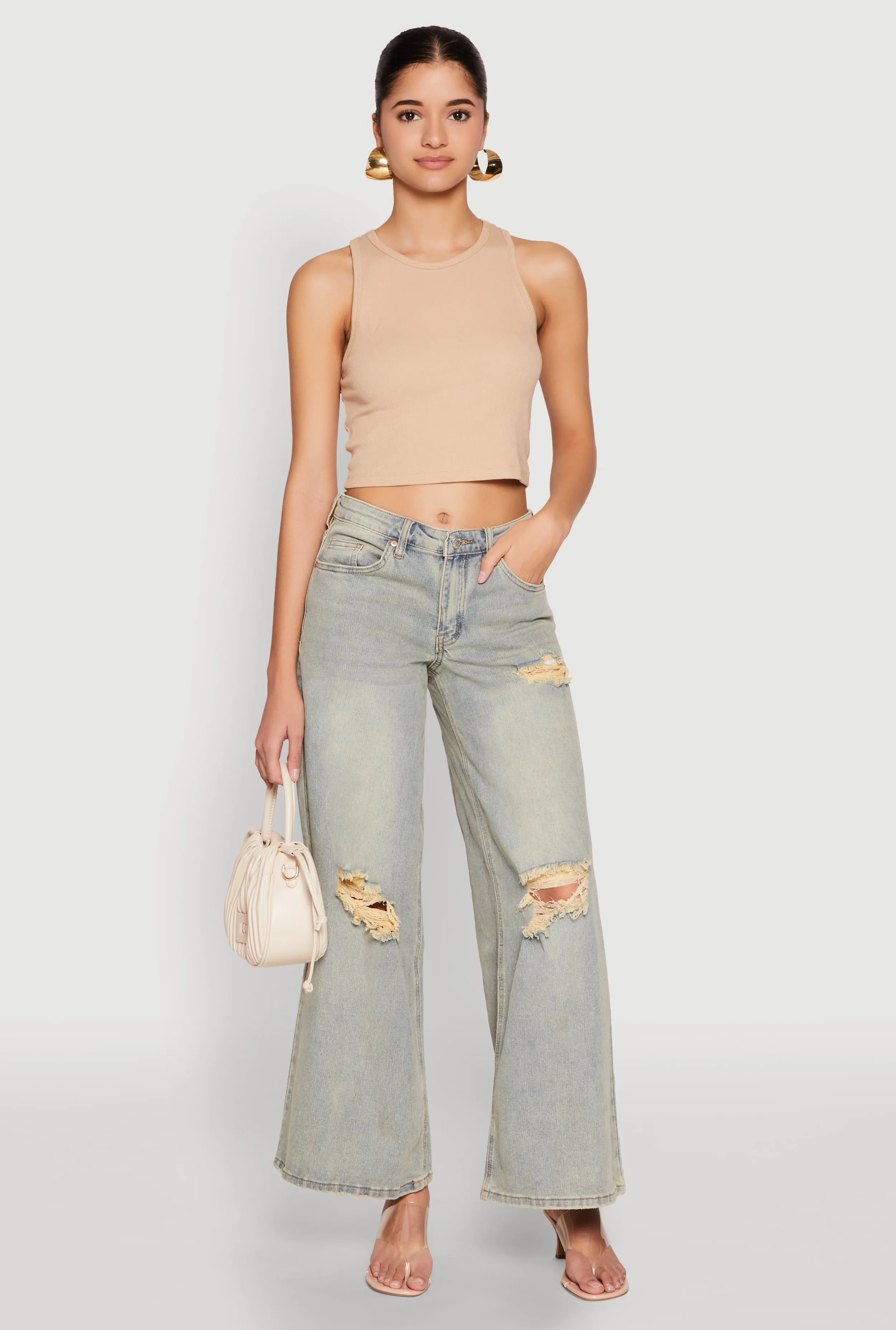 Almost Famous Distressed Wide Leg Jeans sold by Rainbow product image thumbnail 2