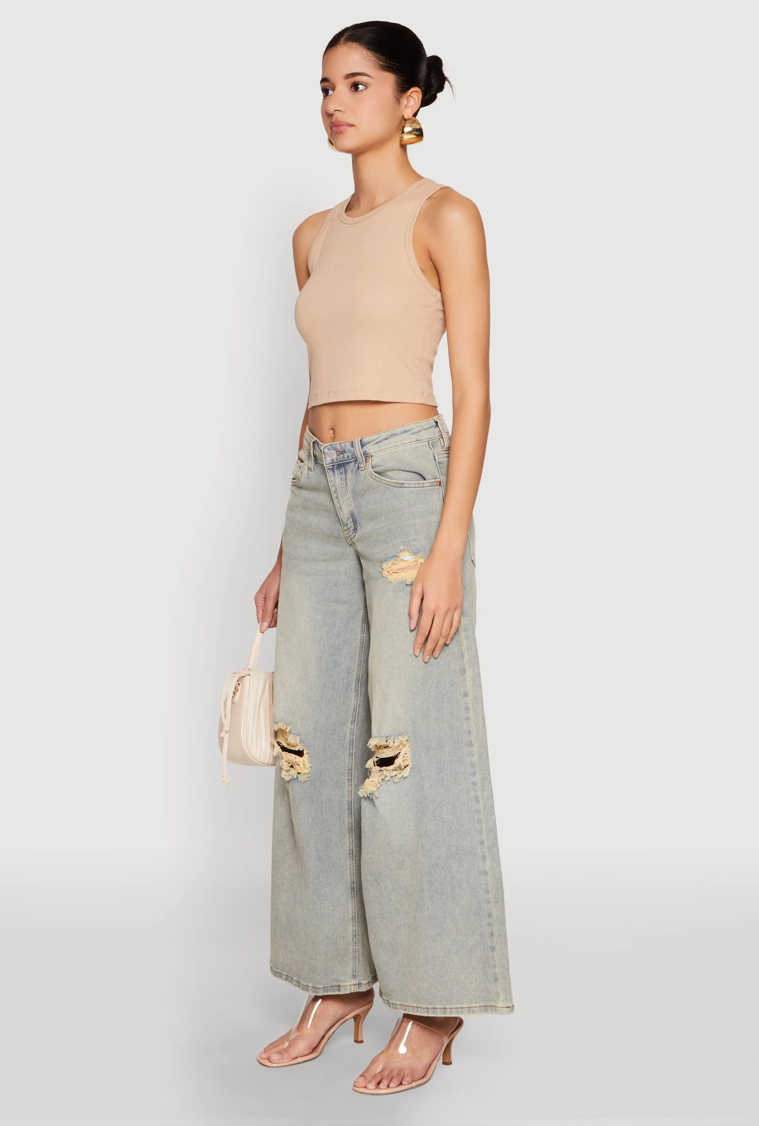 Almost Famous Distressed Wide Leg Jeans sold by Rainbow product image thumbnail 3