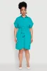 Plus Size Crepe Knit Half Button Shirt Dress sold by Rainbow