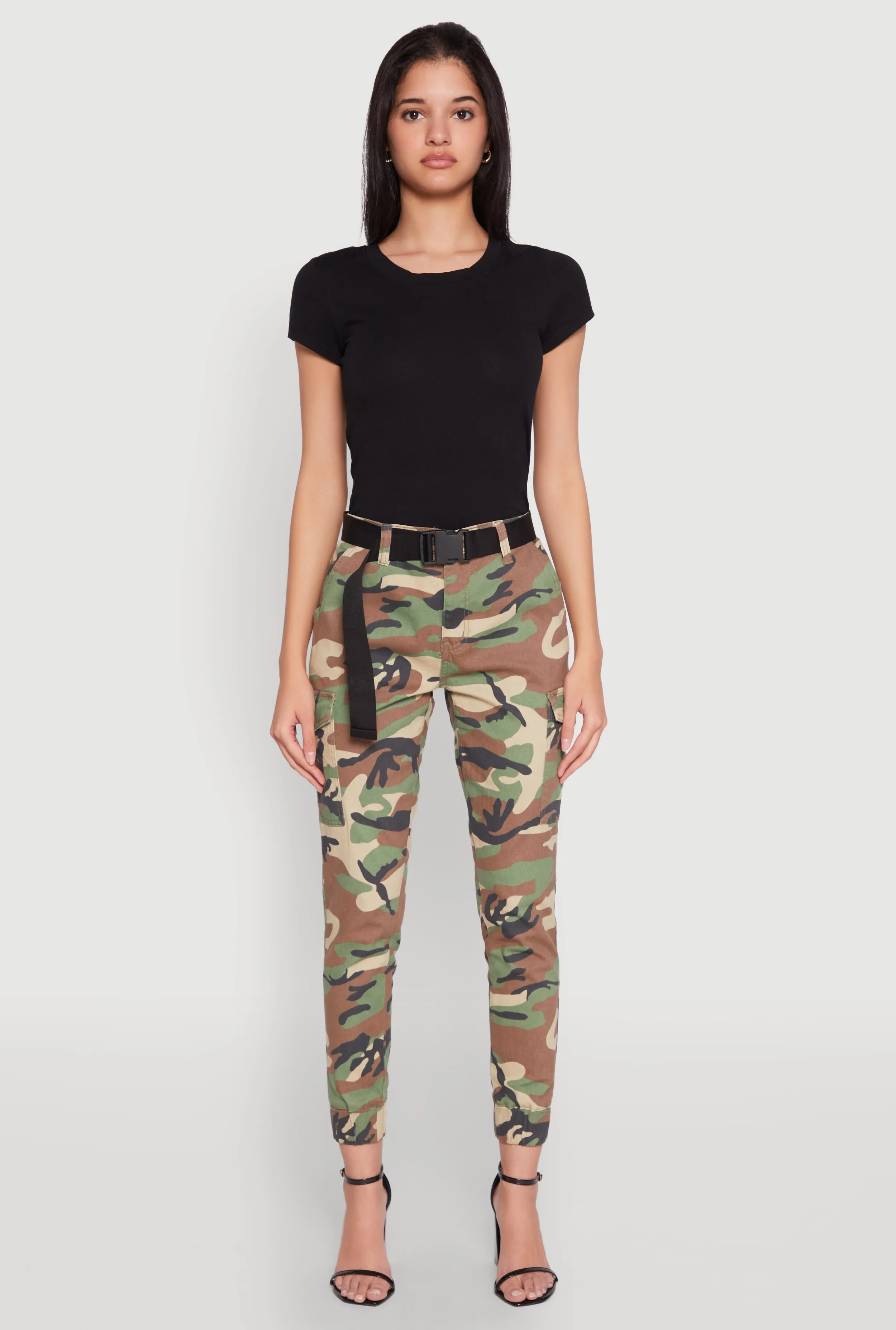 Almost Famous Belted Camo Cargo Joggers sold by Rainbow product image thumbnail 2