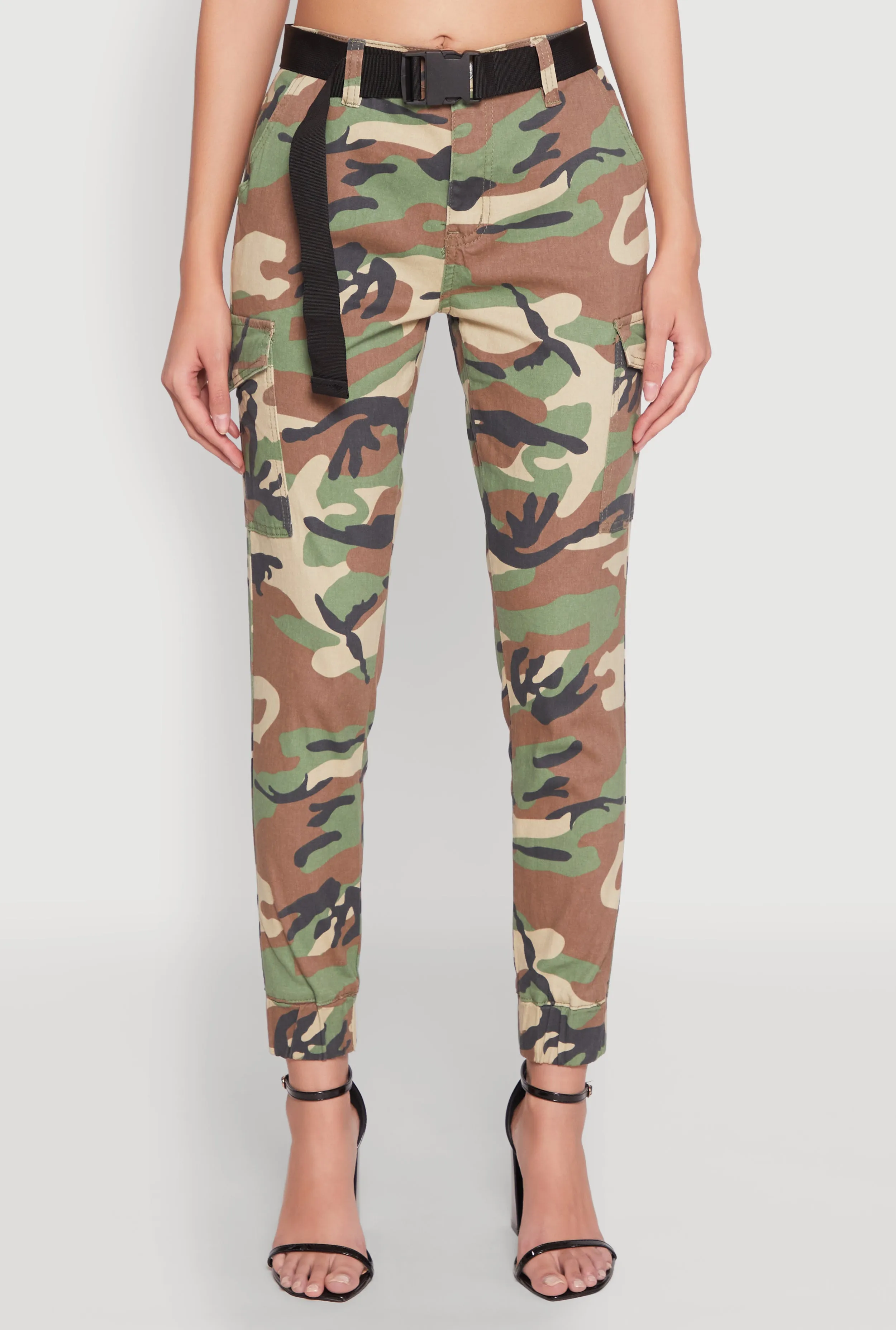Almost Famous Belted Camo Cargo Joggers sold by Rainbow product image thumbnail 5