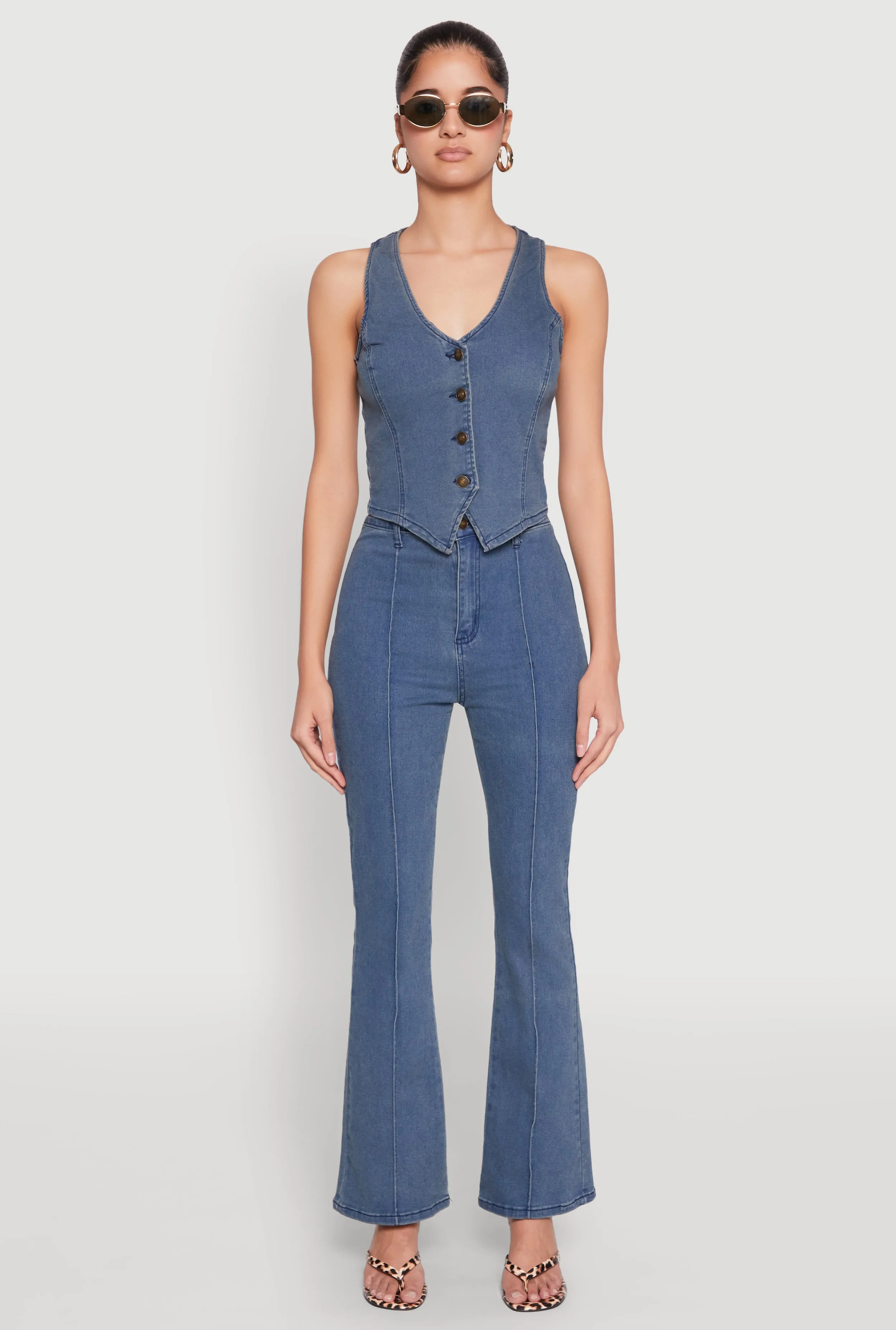 Button Front Denim Vest sold by Rainbow product image thumbnail 3