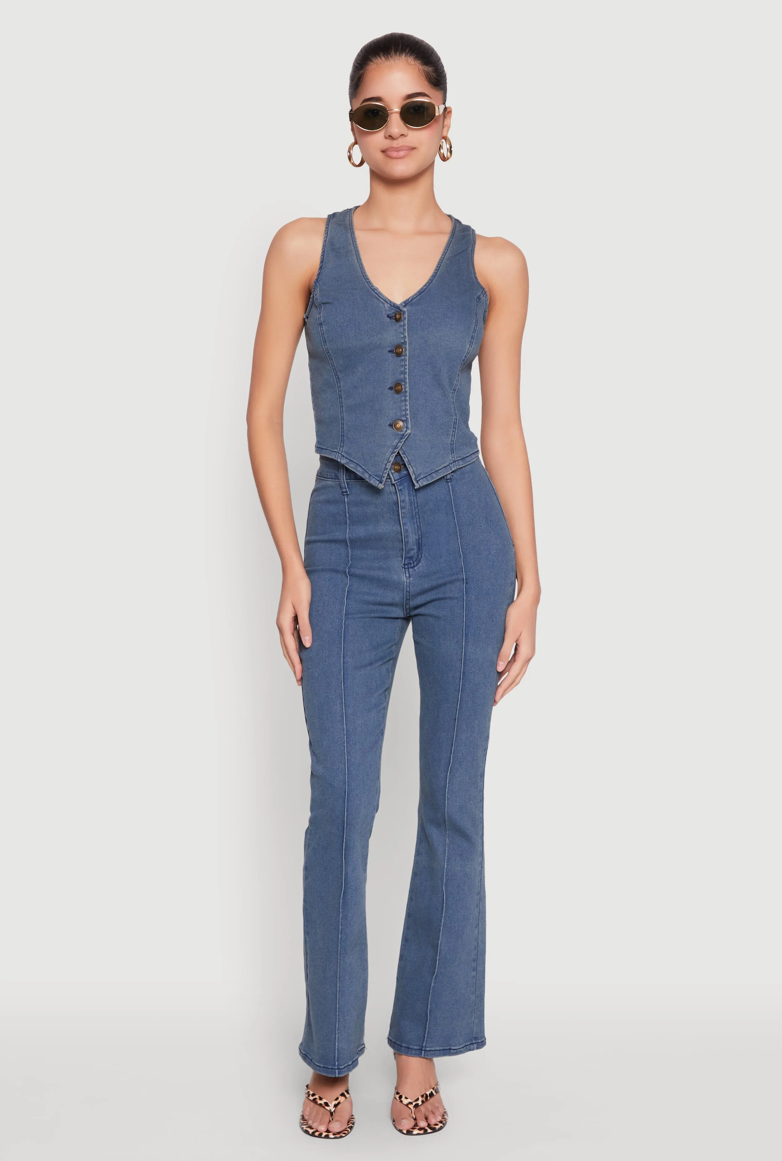 Button Front Denim Vest sold by Rainbow product image thumbnail 2