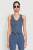 Button Front Denim Vest sold by Rainbow