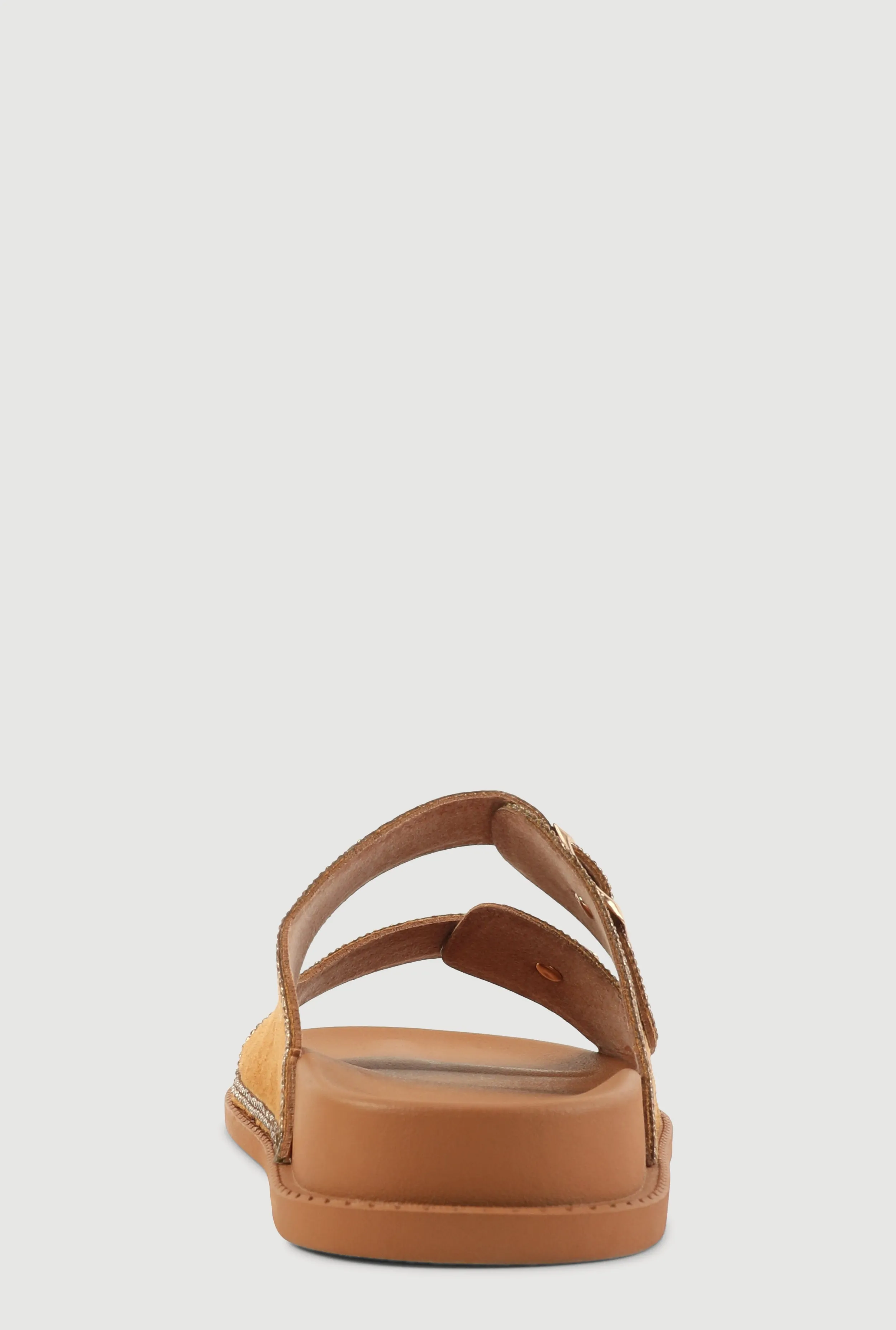 Double Buckle Band Studded Trim Slide Sandals sold by Rainbow product image thumbnail 3