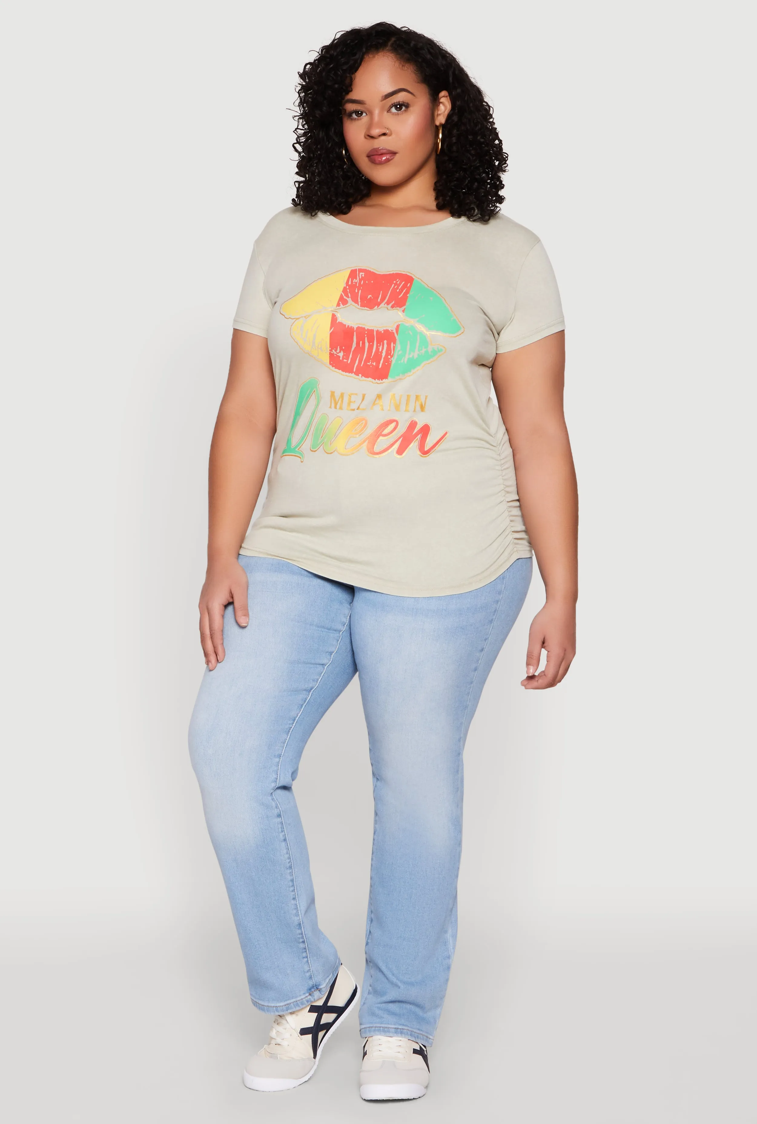 Plus Size Melanin Queen Lip Graphic Tee sold by Rainbow