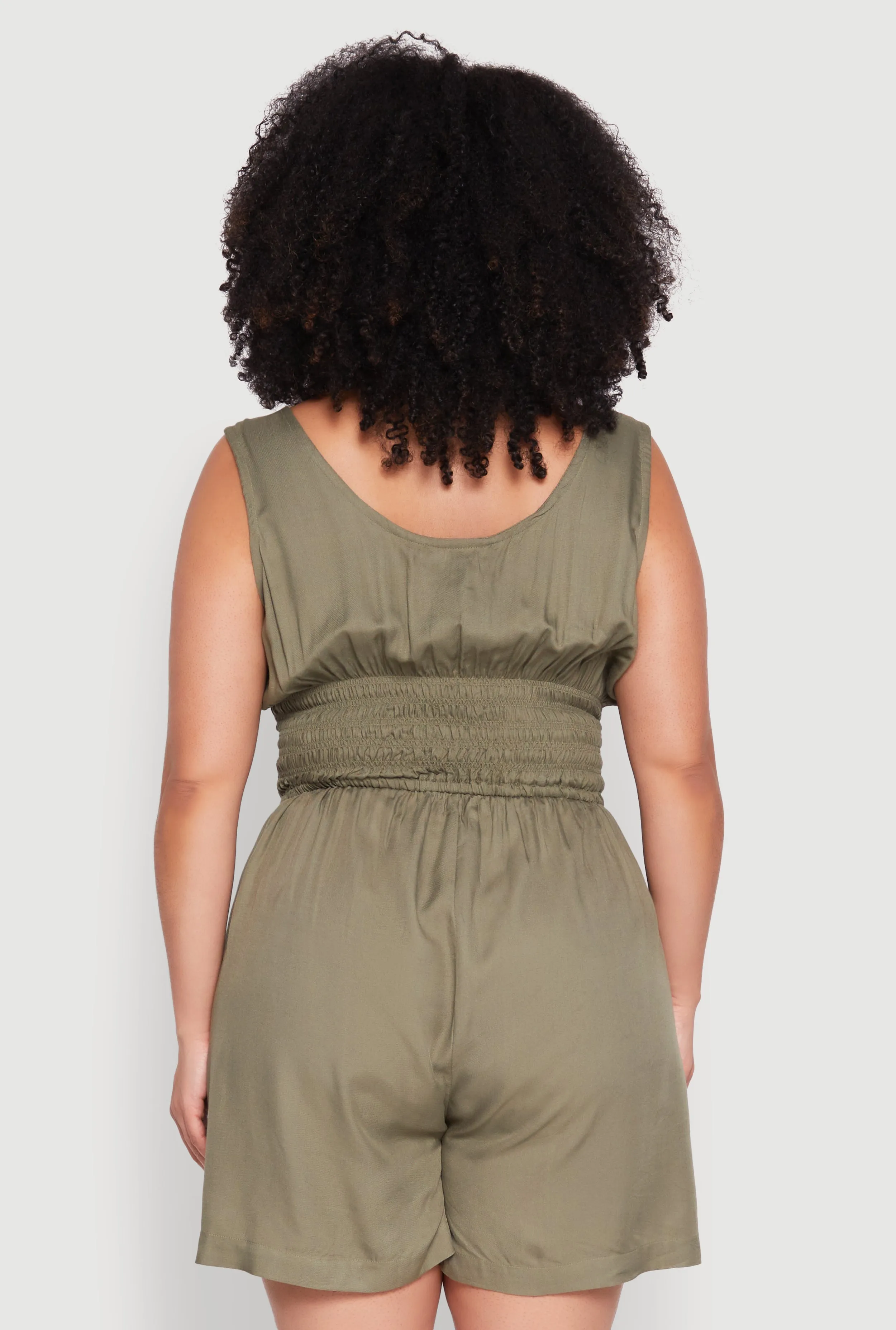 Plus Size Smocked Half Button Romper sold by Rainbow product image thumbnail 5