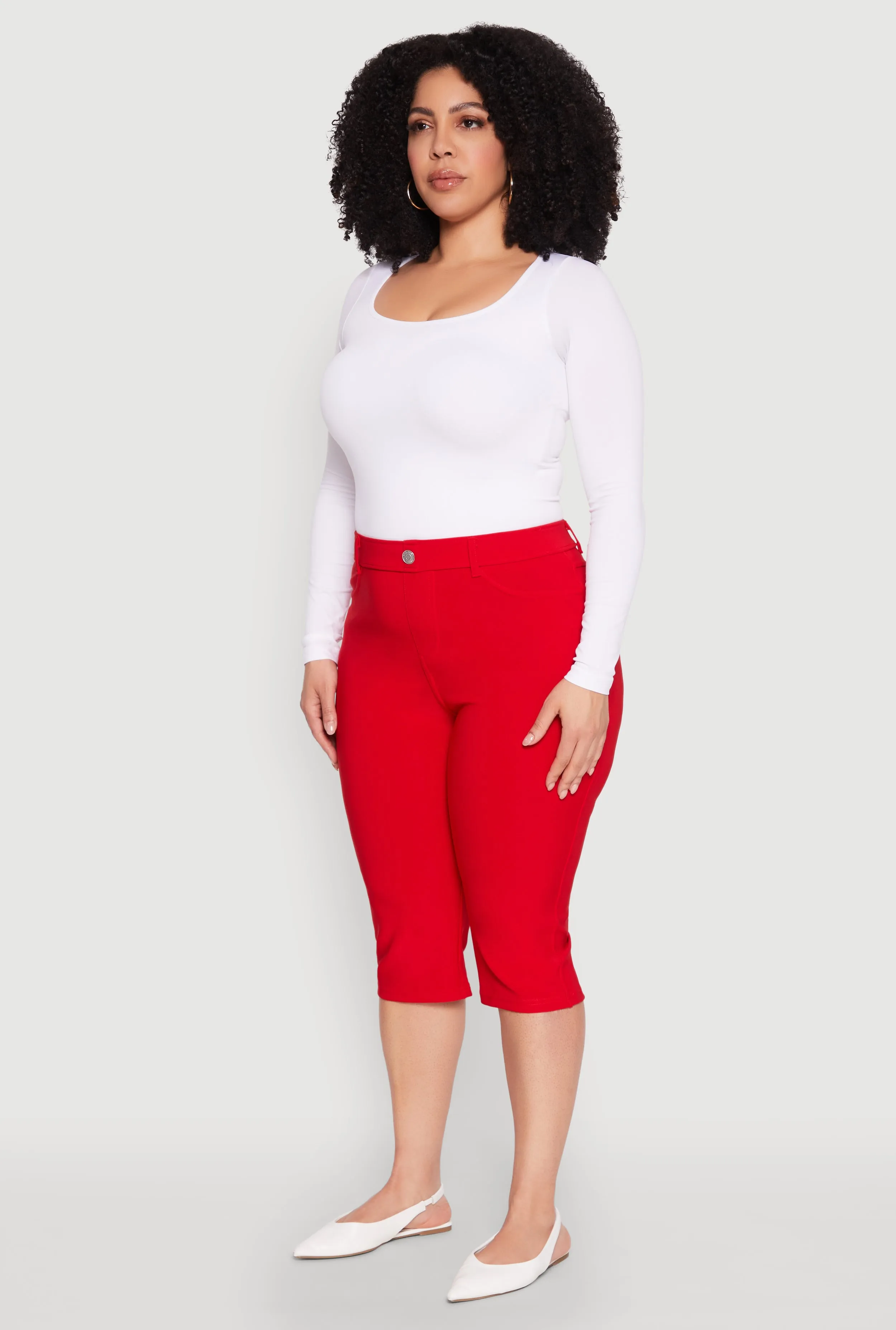 Plus Size Basic Scuba Capri Pants sold by Rainbow product image thumbnail 3