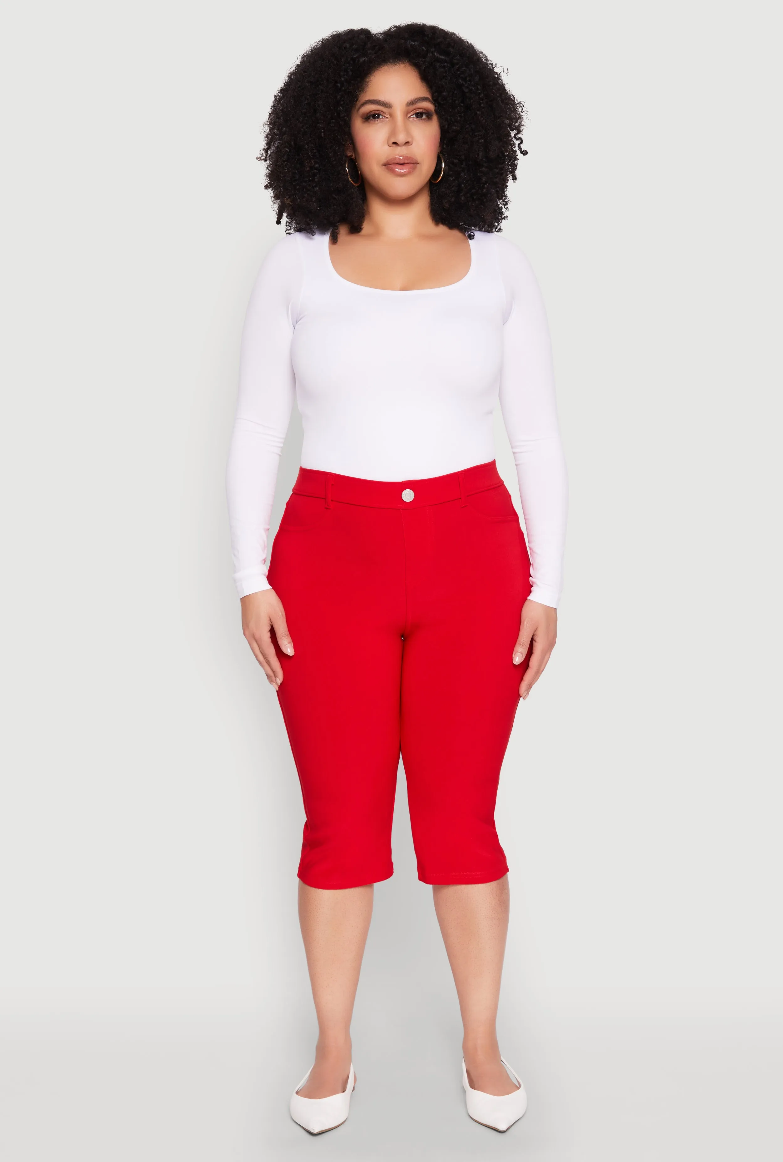 Plus Size Basic Scuba Capri Pants sold by Rainbow product image thumbnail 2