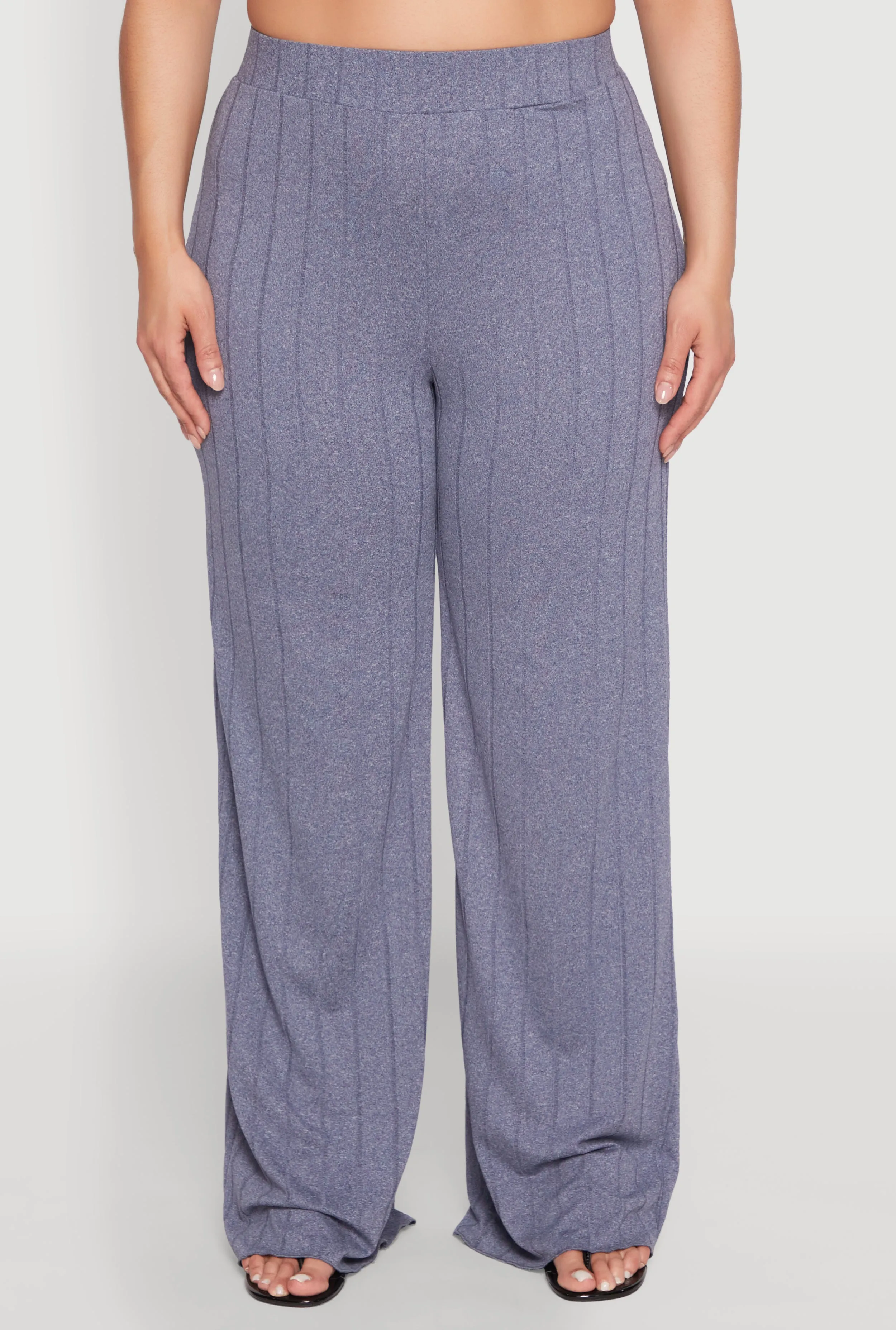 Plus Size Ribbed Knit Wide Leg Pants sold by Rainbow product image thumbnail 3