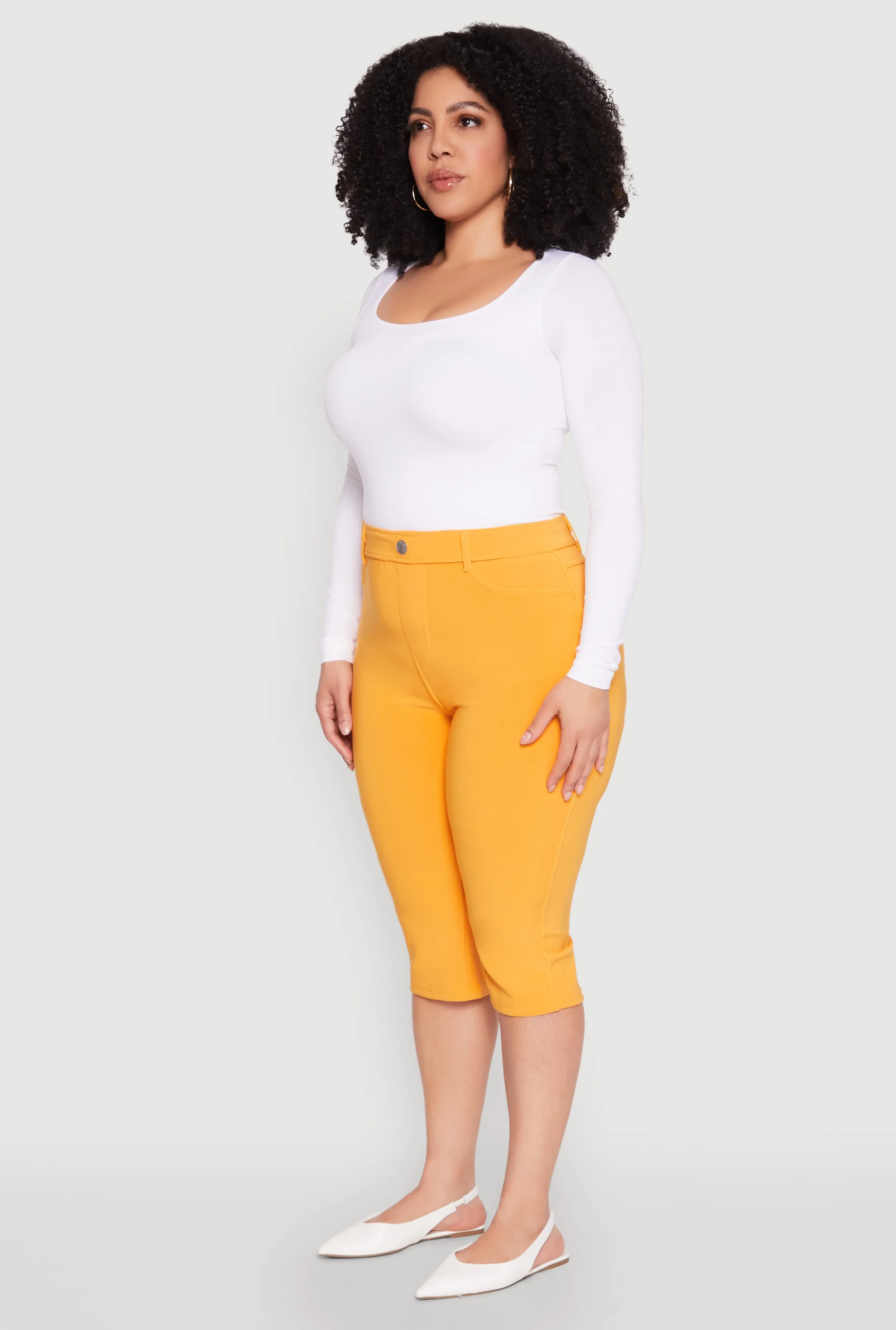 Plus Size Basic Scuba Capri Pants sold by Rainbow product image thumbnail 3