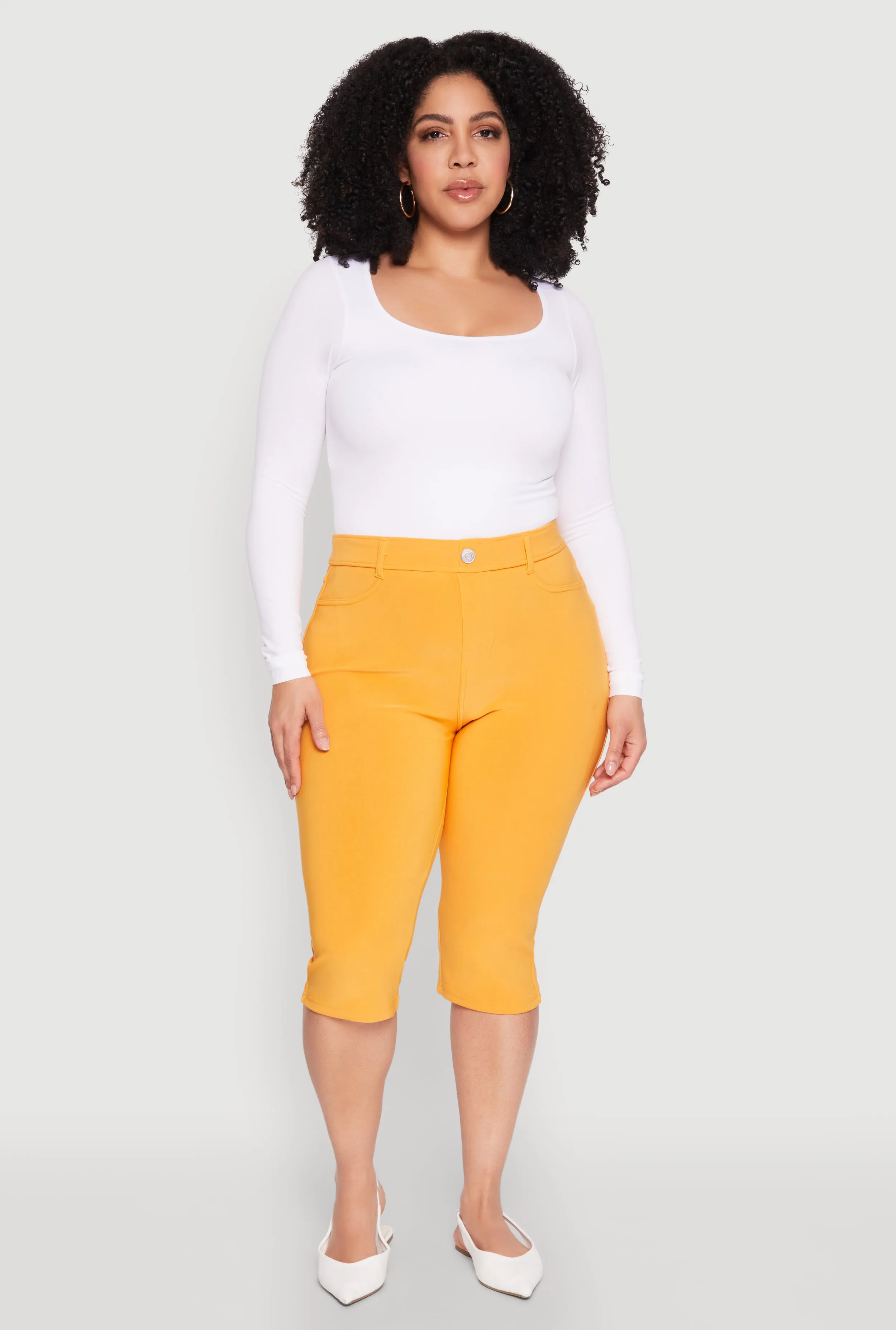 Plus Size Basic Scuba Capri Pants sold by Rainbow product image thumbnail 2