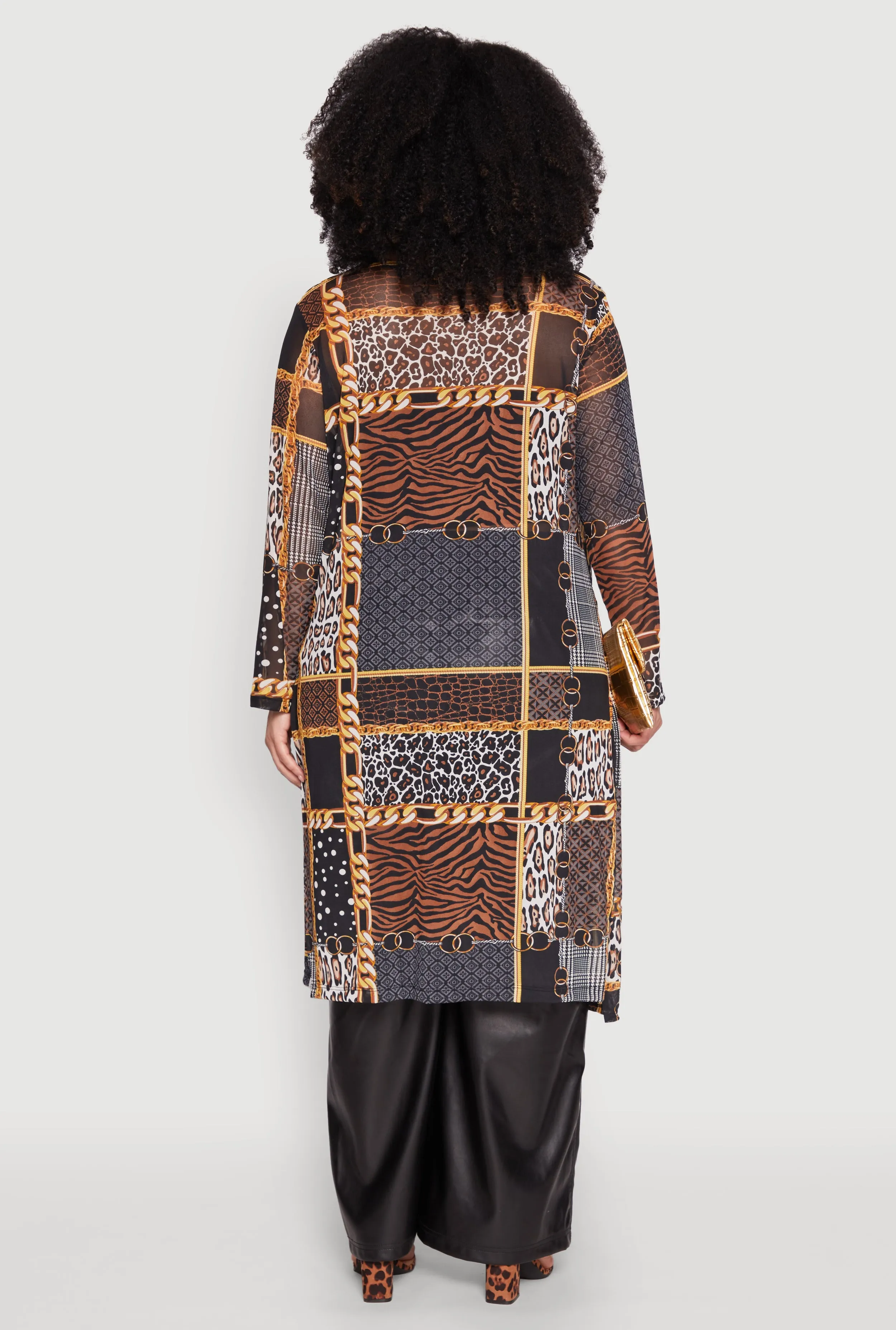 Plus Size Patterned Chain Print Mesh Duster sold by Rainbow product image thumbnail 5