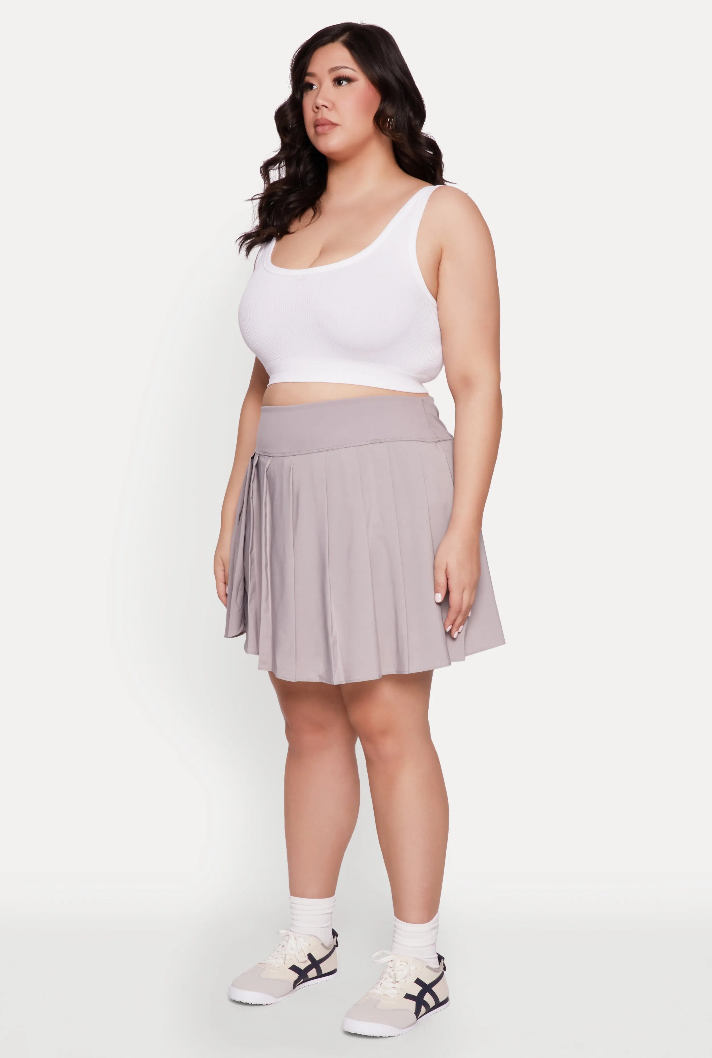 Plus Size High Waist Pleated Tennis Skirt sold by Rainbow product image thumbnail 3