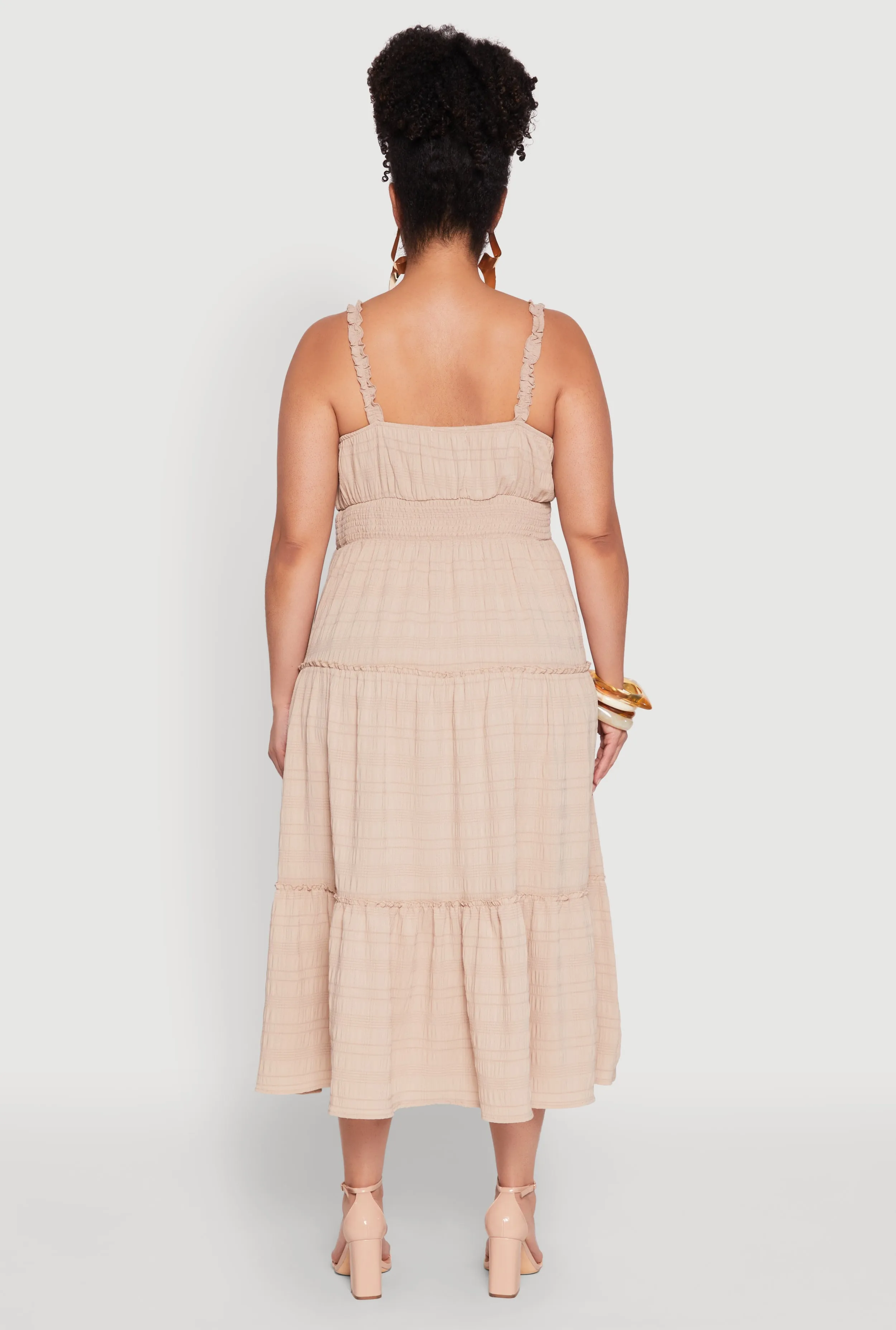 Plus Size Almost Famous Smocked Tiered Dress sold by Rainbow product image thumbnail 5