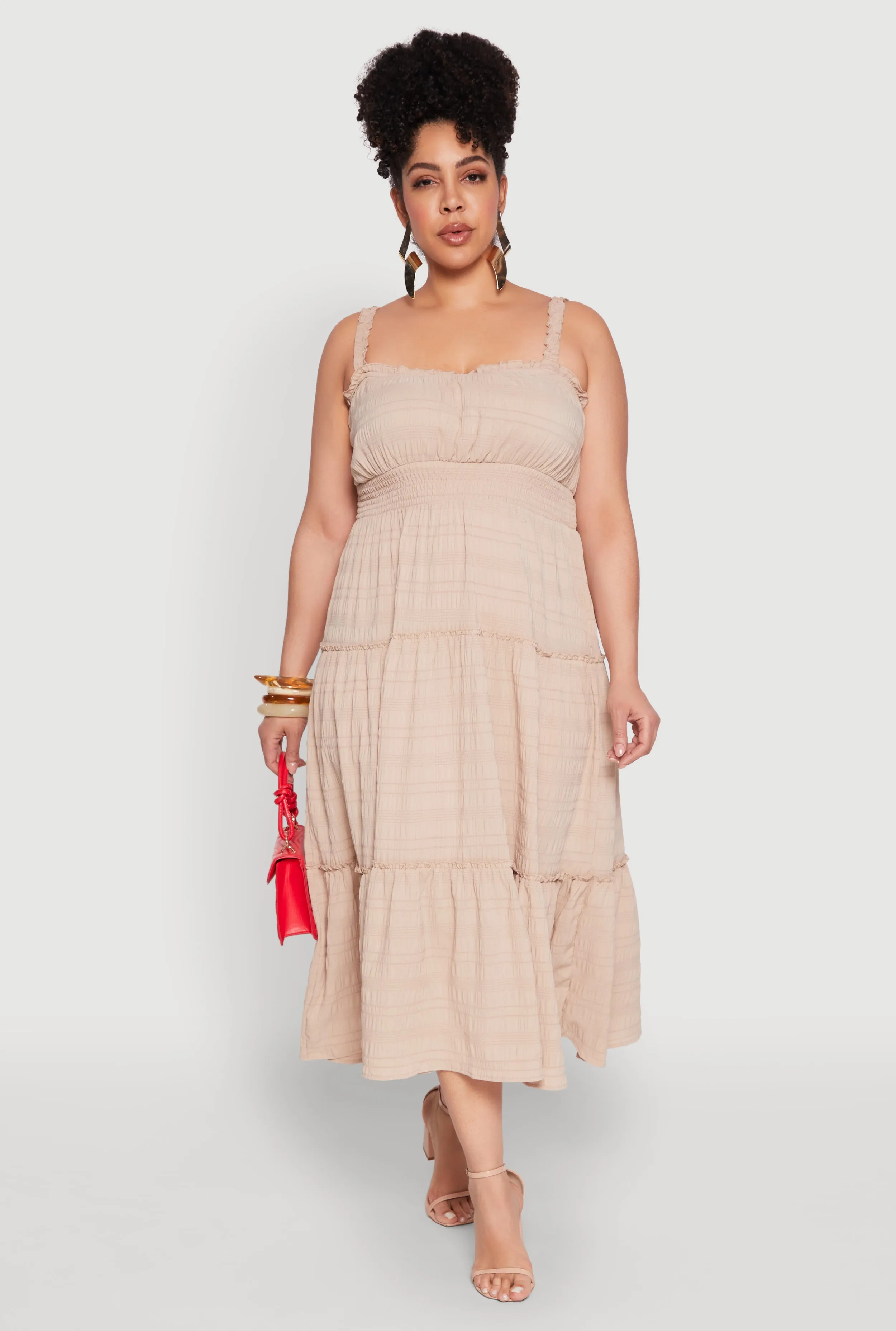 Plus Size Almost Famous Smocked Tiered Dress sold by Rainbow product image thumbnail 2