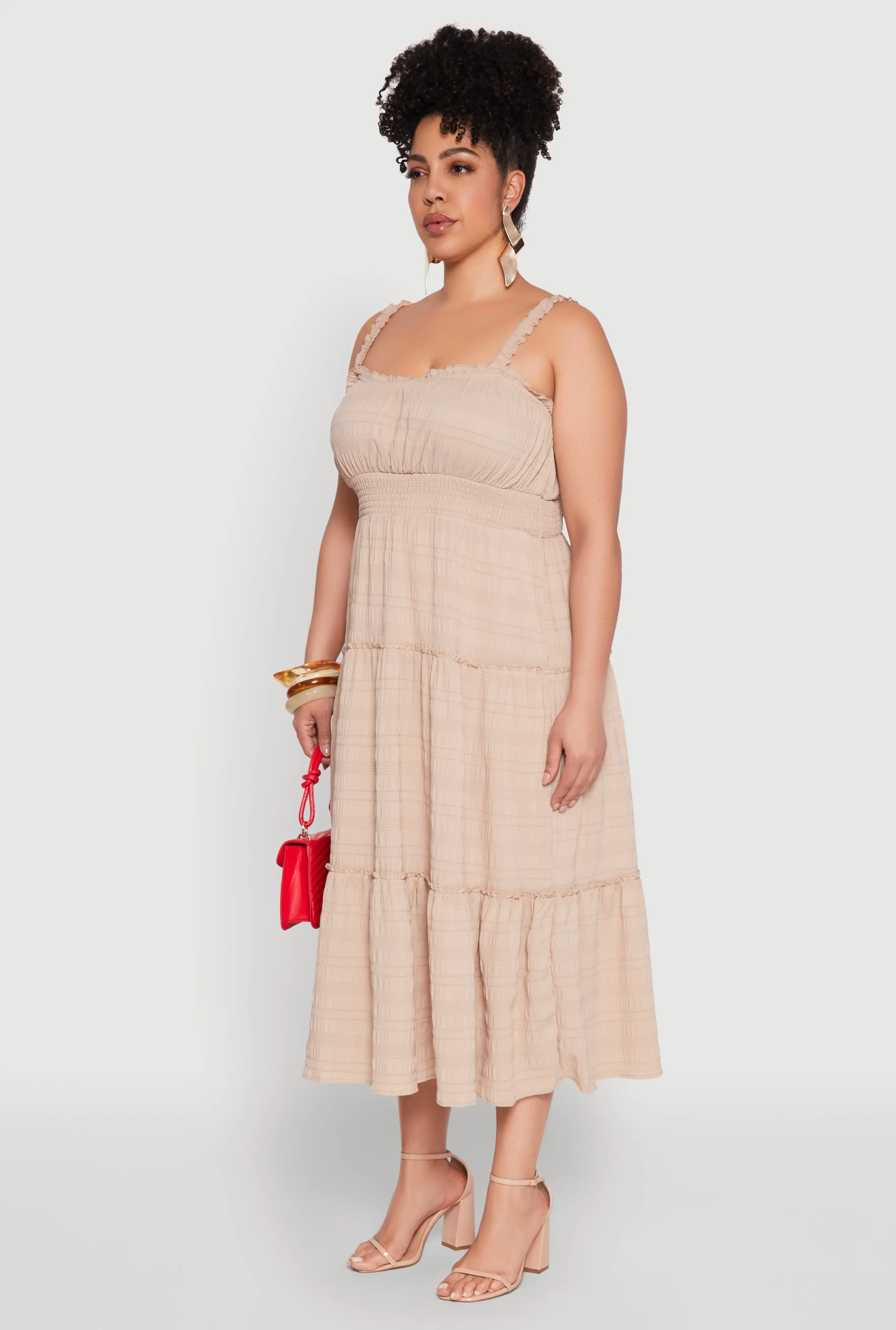 Plus Size Almost Famous Smocked Tiered Dress sold by Rainbow product image thumbnail 3