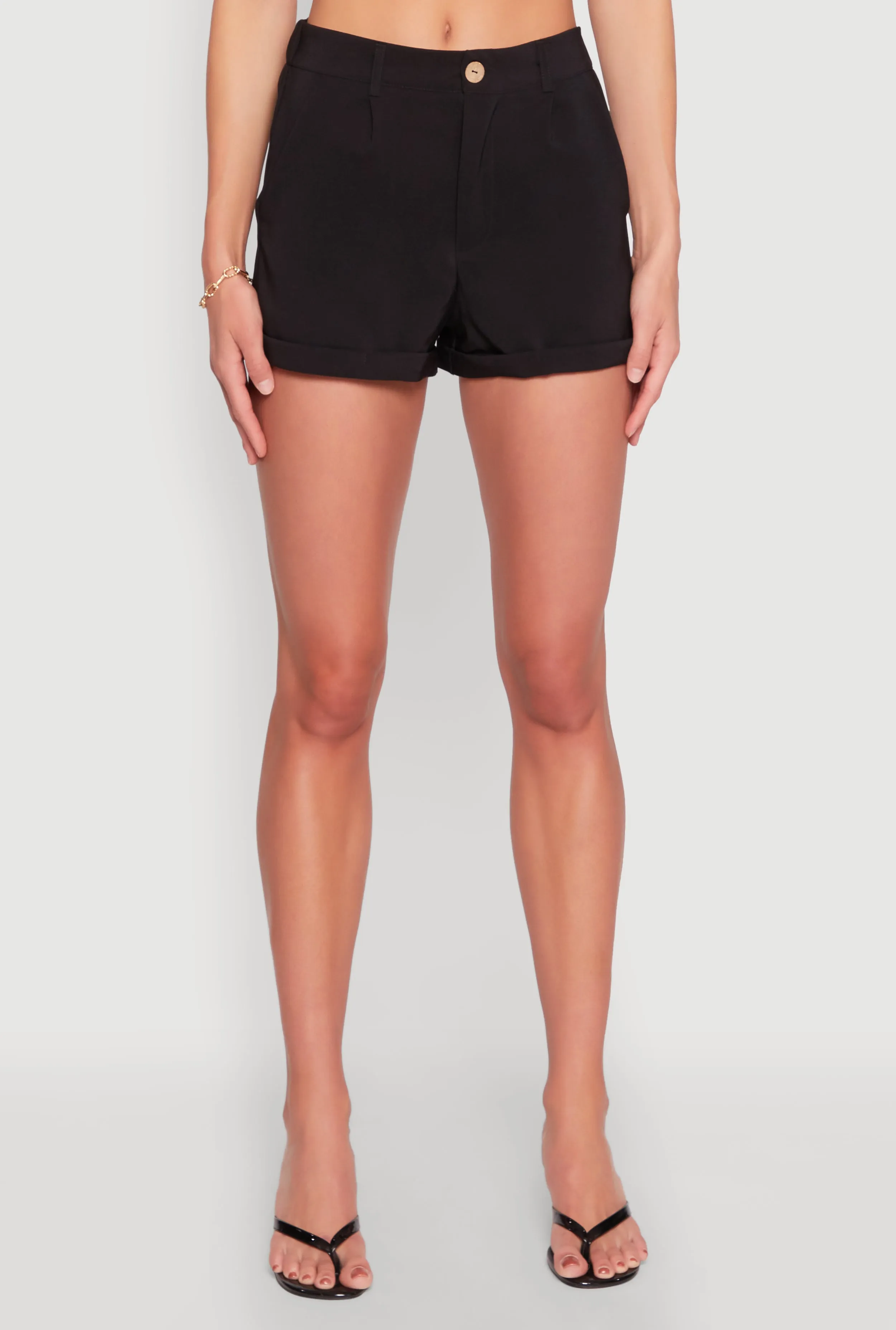 High Waisted Cuffed Shorts sold by Rainbow product image thumbnail 3
