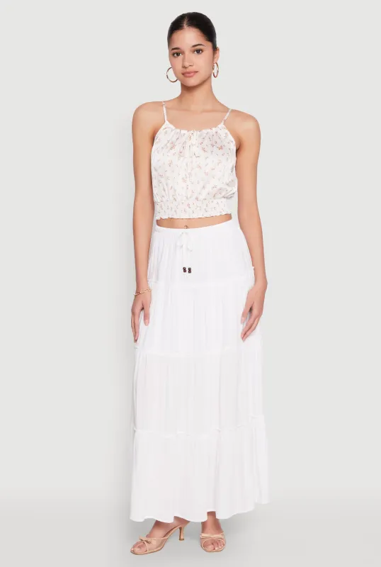 Almost Famous Tiered Maxi Skirt sold by Rainbow