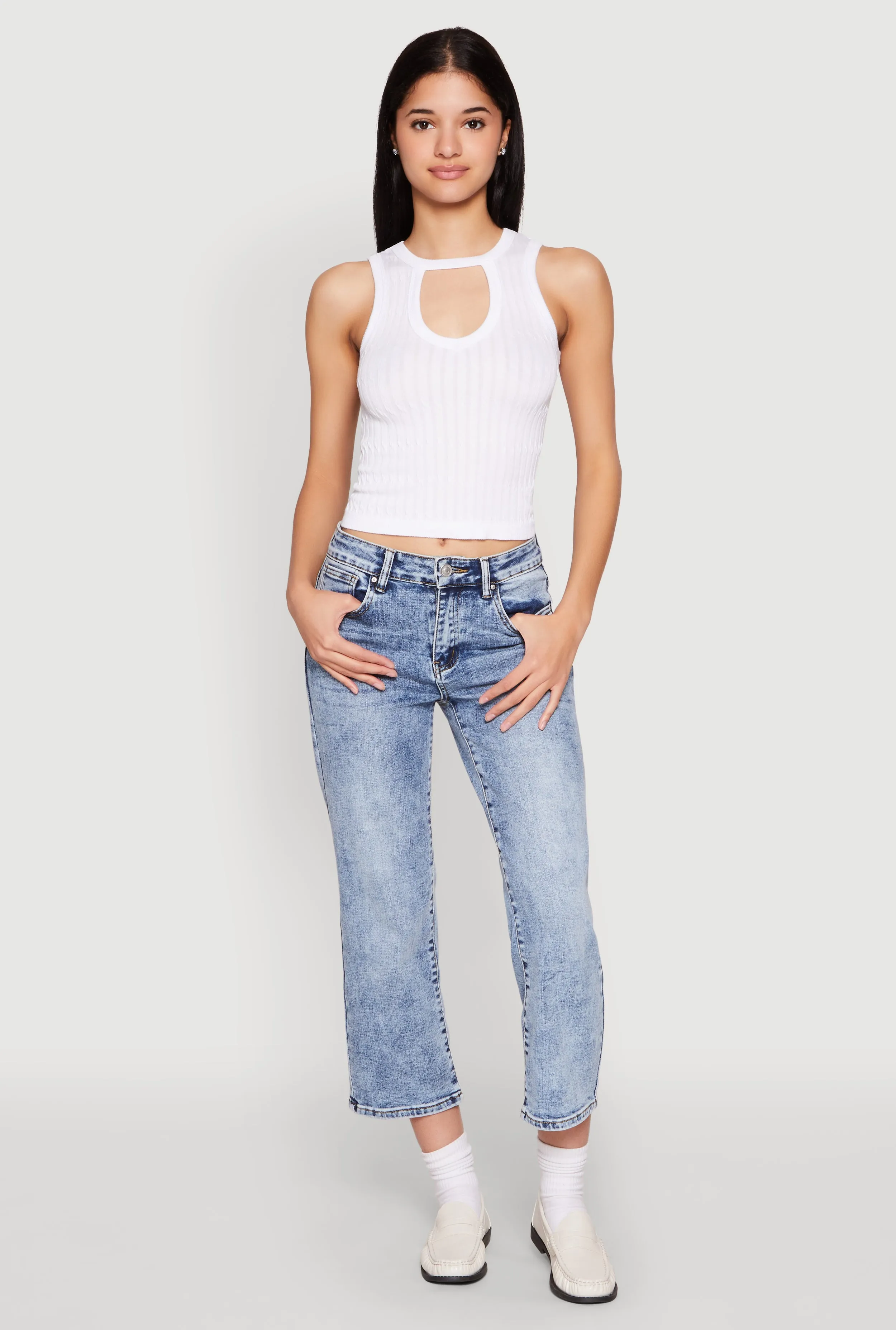 Seamless Notch Neck Crop Top sold by Rainbow