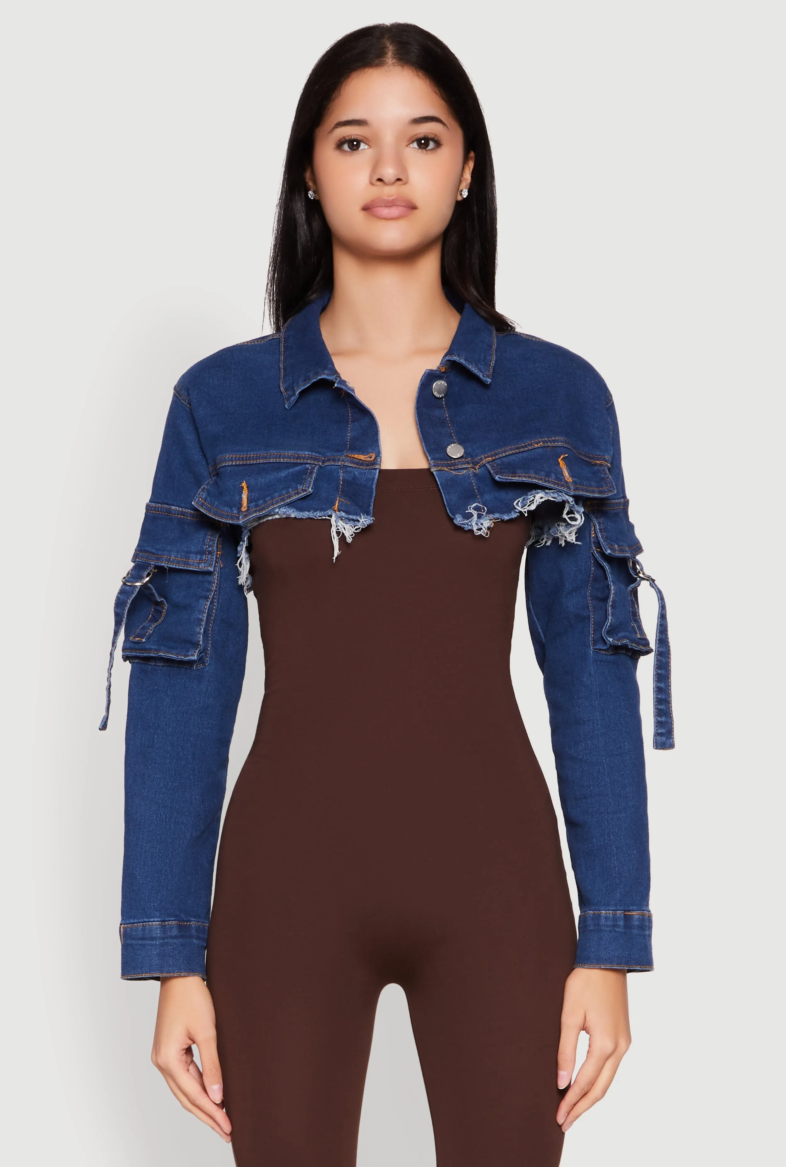 Daisy Cargo Pocket Sleeve Bolero Jean Jacket sold by Rainbow product image thumbnail 2