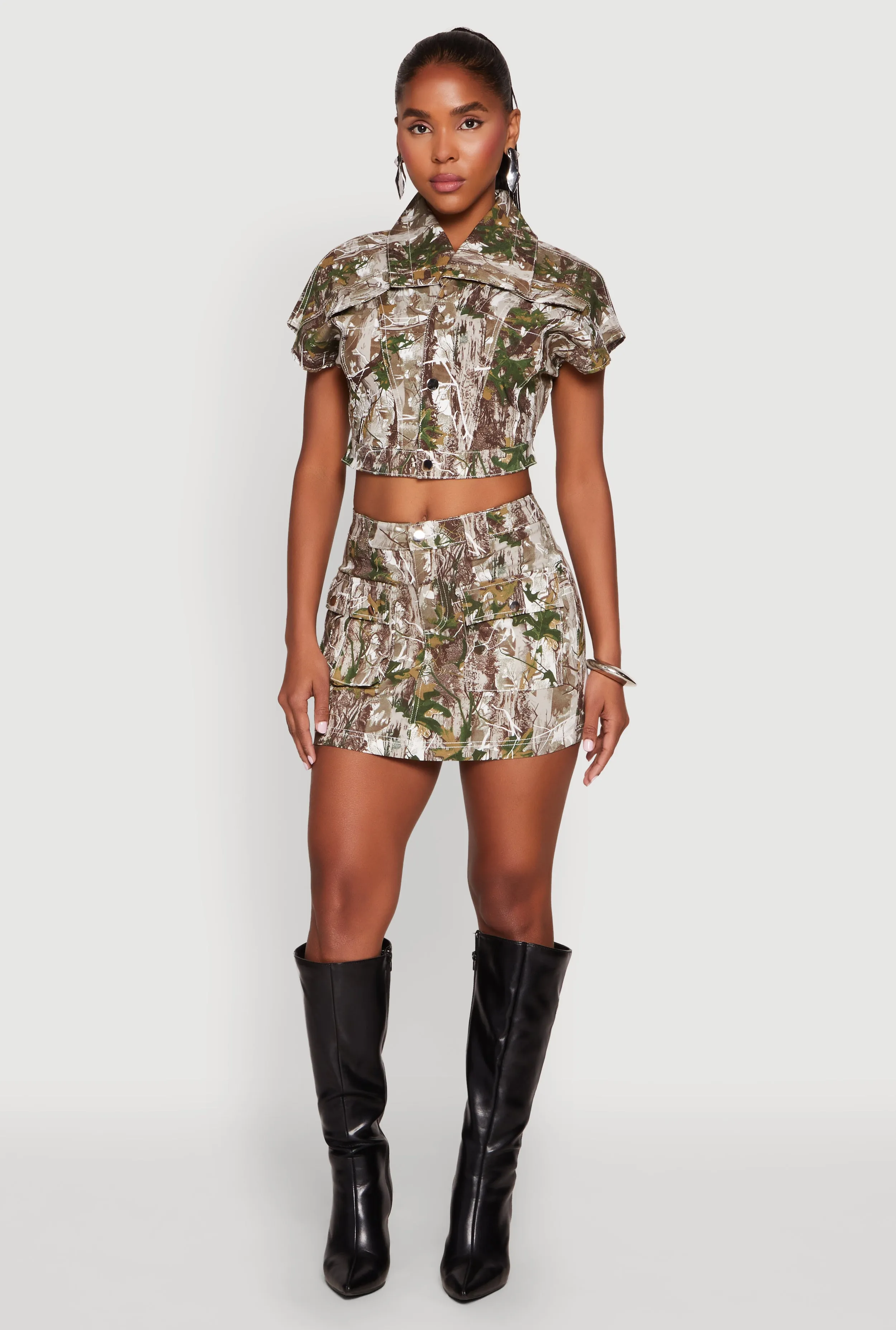 Hunter Camo Print Cargo Skirt sold by Rainbow