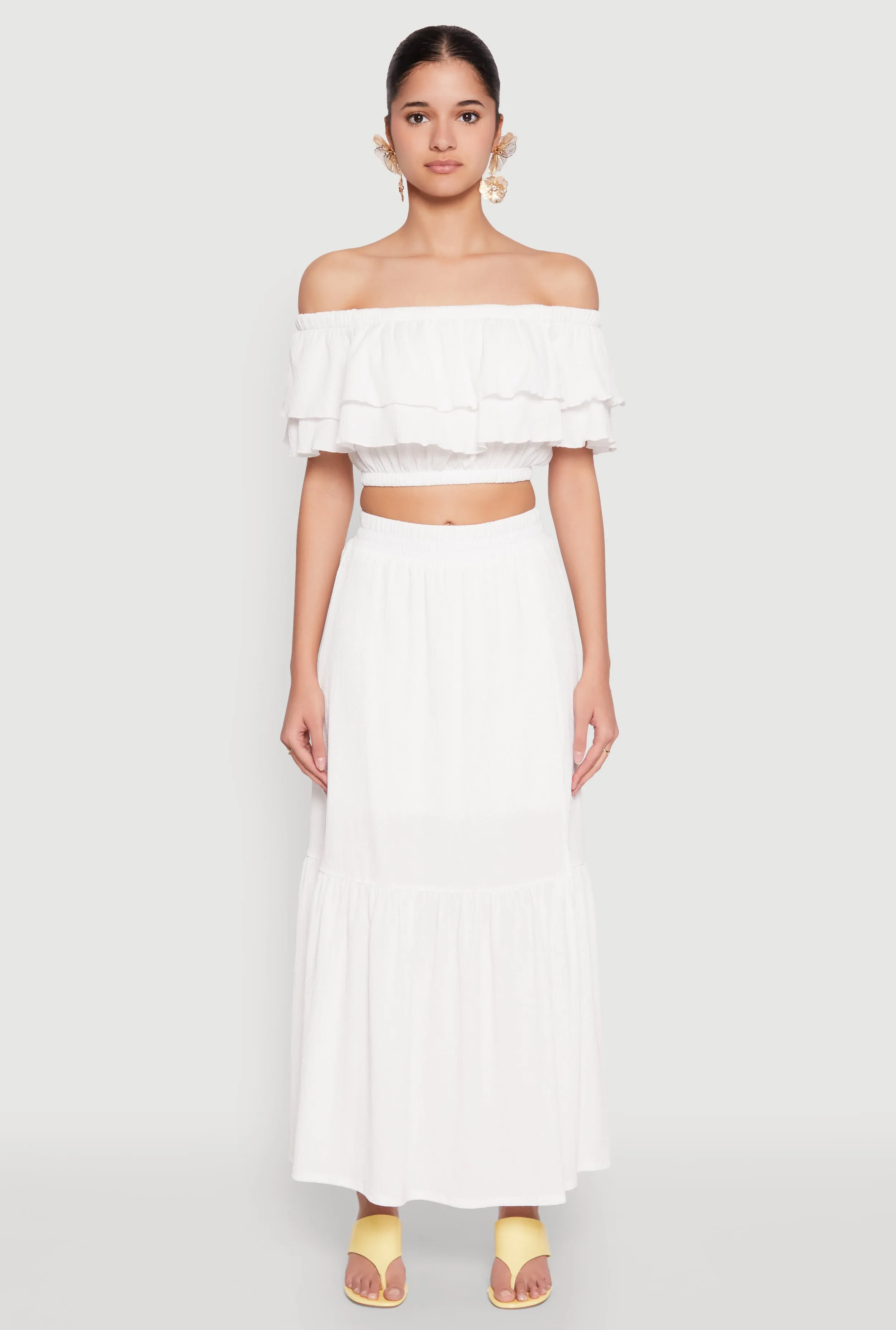 Almost Famous Slit Front Tiered Skirt sold by Rainbow product image thumbnail 2