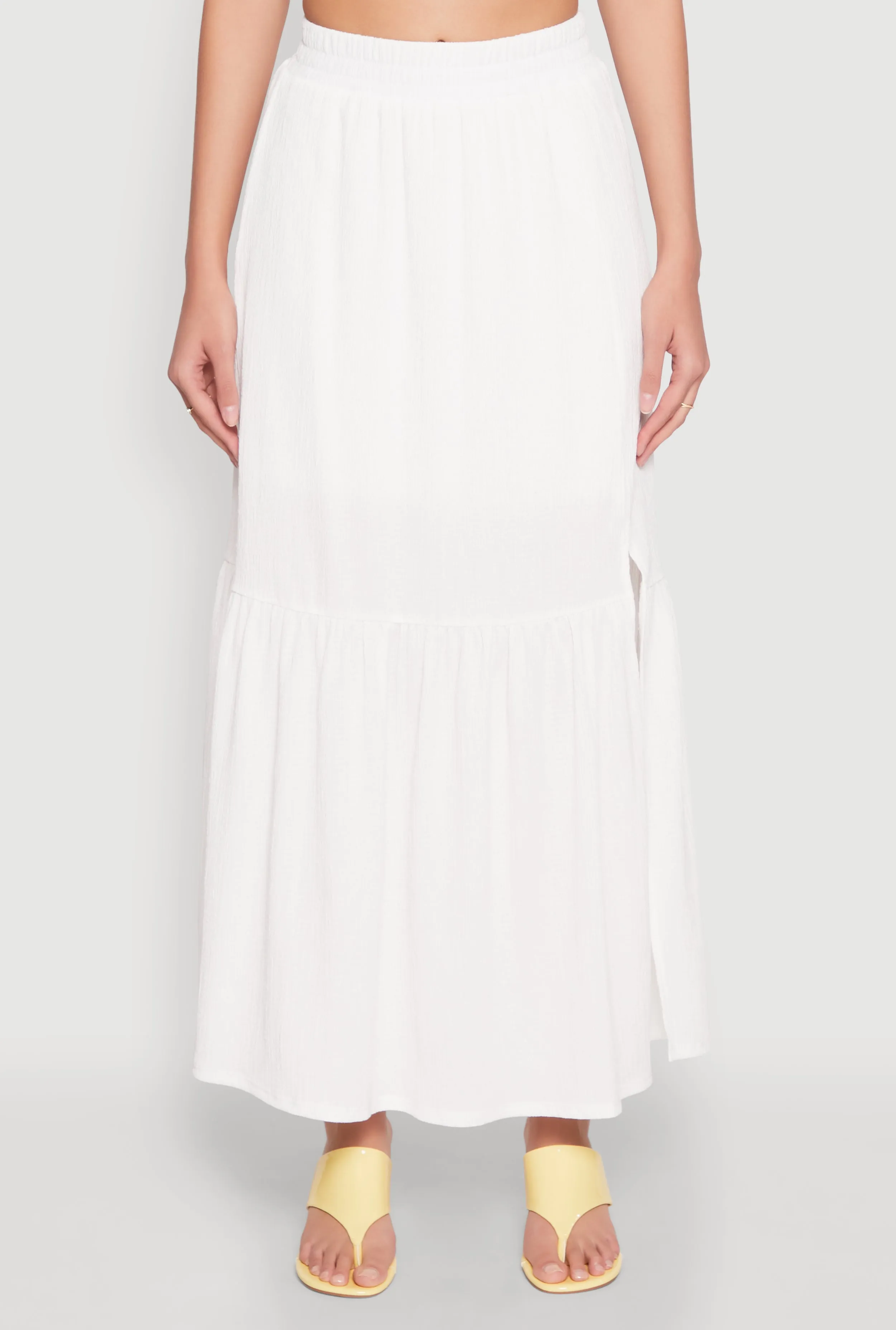 Almost Famous Slit Front Tiered Skirt sold by Rainbow product image thumbnail 3