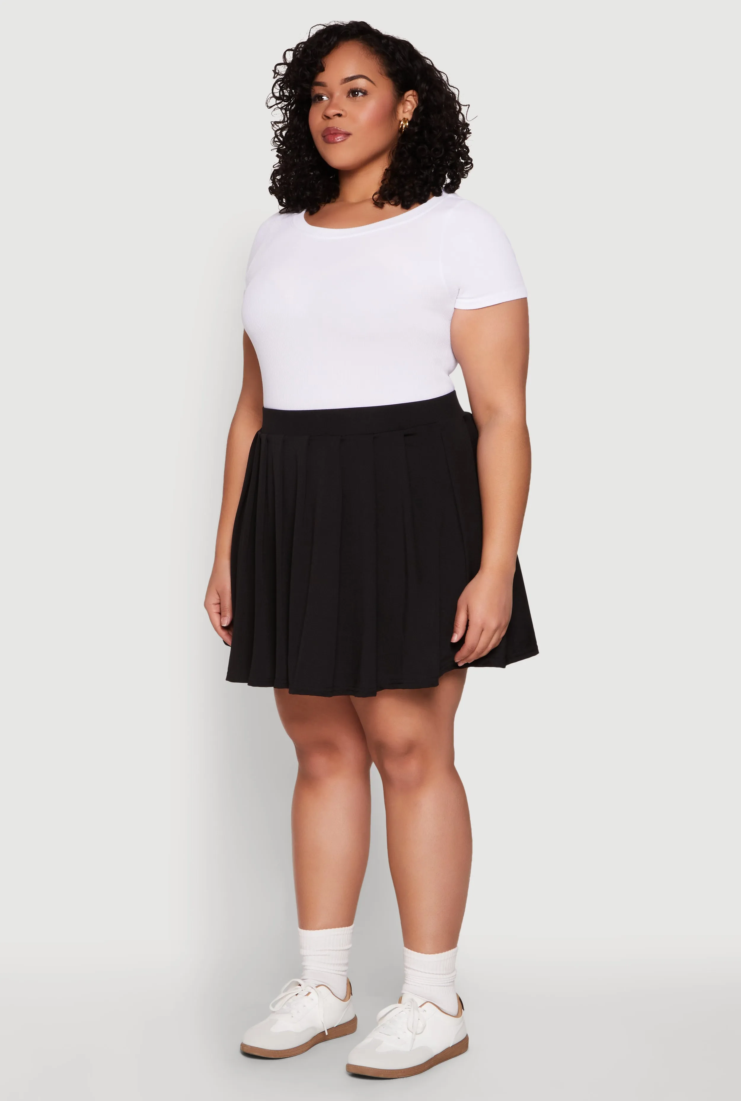 Plus Size High Waisted Pleated Tennis Skirt sold by Rainbow product image thumbnail 3