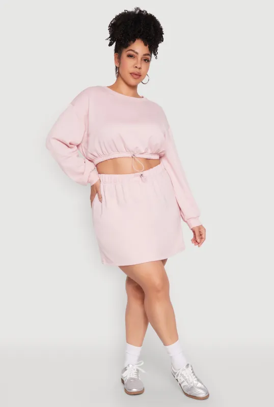 Plus Size Almost Famous High Waisted Fleece Skirt sold by Rainbow