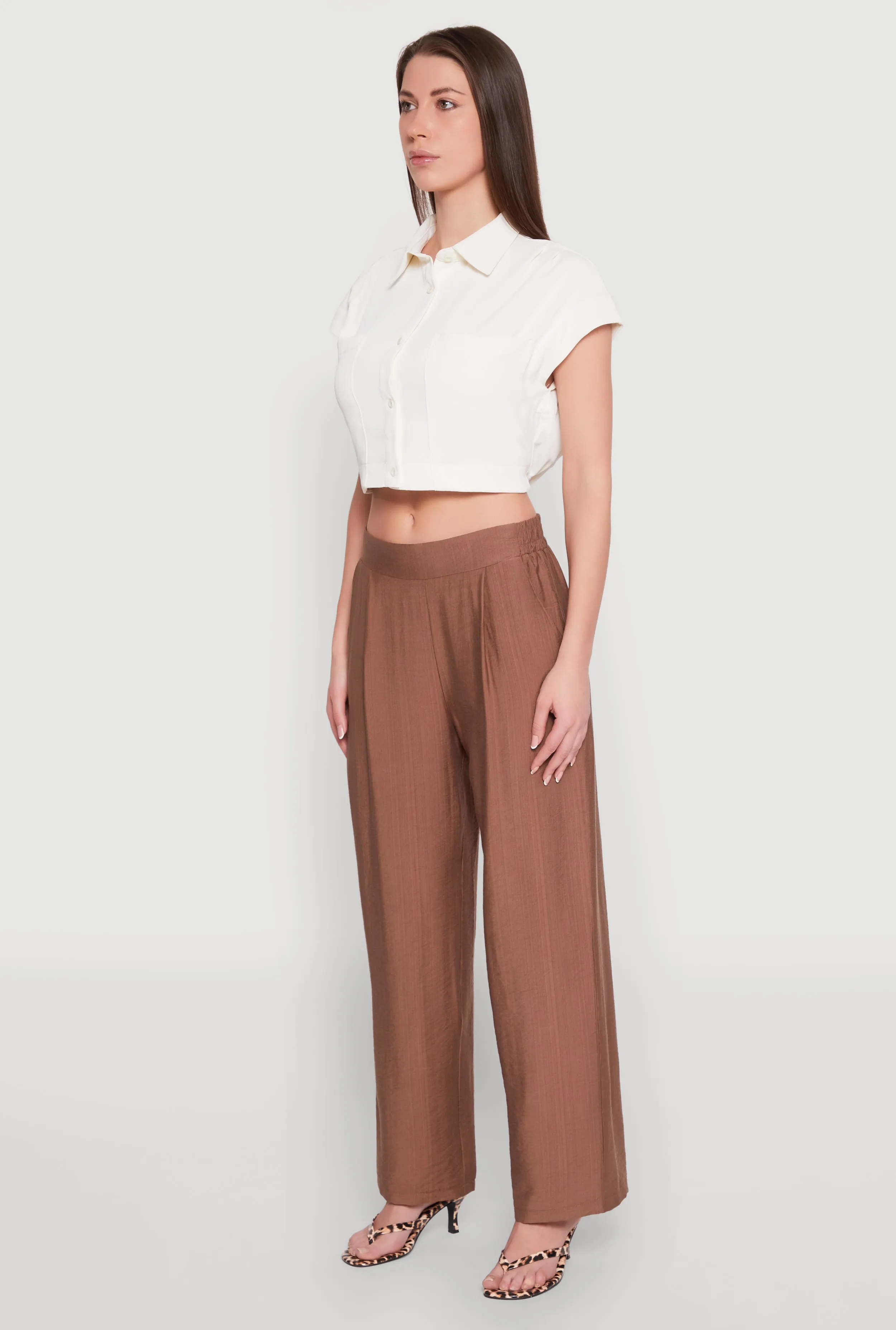 Cap Sleeve Cropped Shirt sold by Rainbow product image thumbnail 5