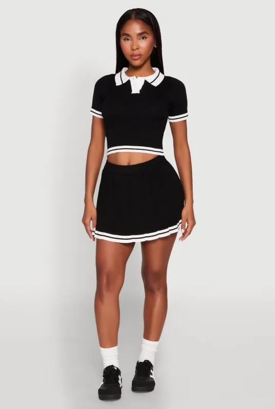 Daisy Varsity Stripe Pleated Skort sold by Rainbow