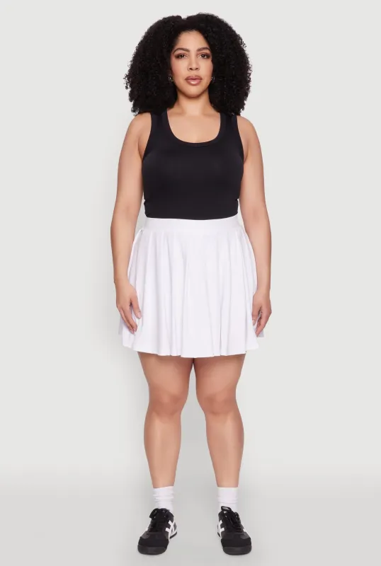 Plus Size High Waisted Pleated Tennis Skirt sold by Rainbow