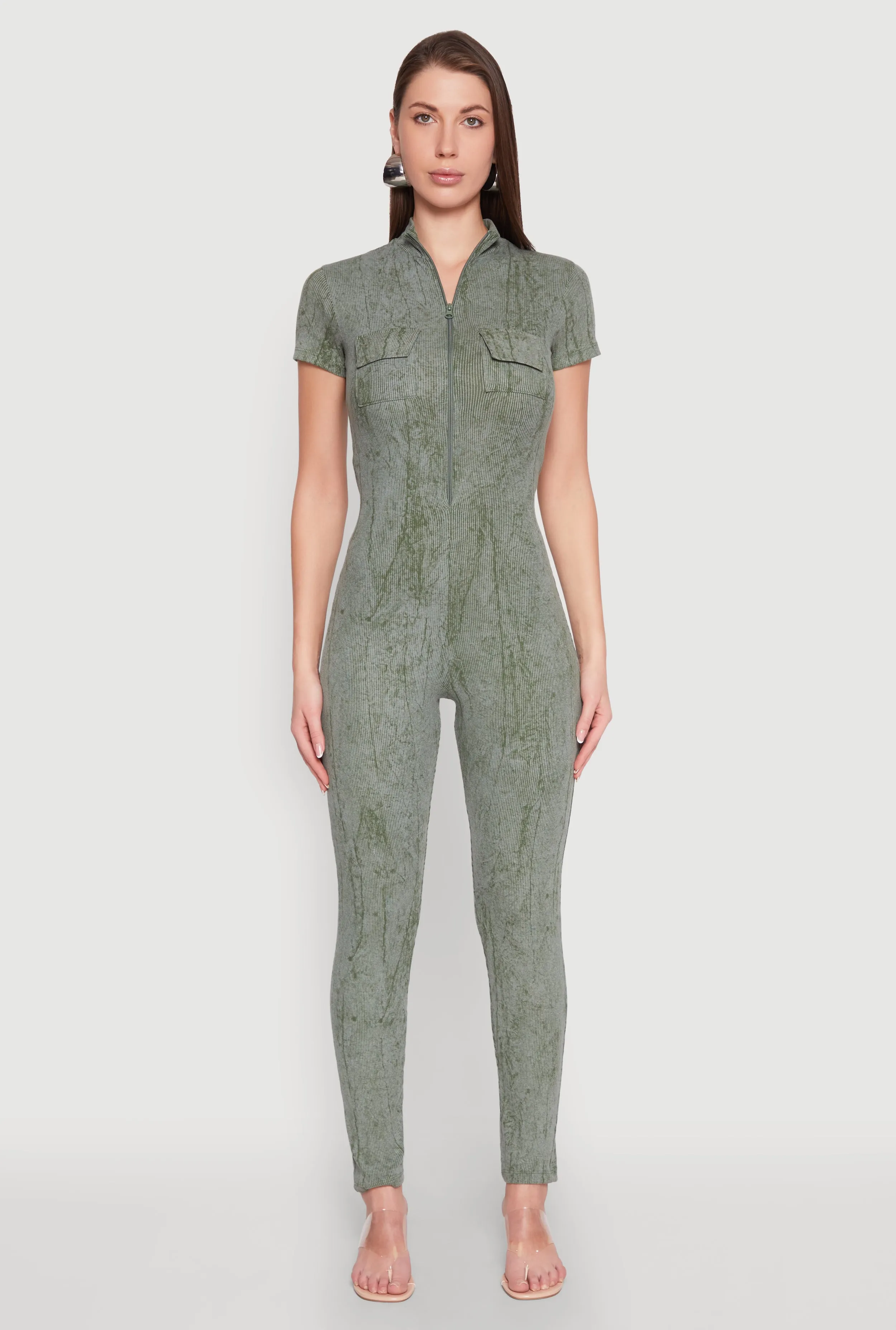 Mineral Wash Half Zip Jumpsuit sold by Rainbow product image thumbnail 2