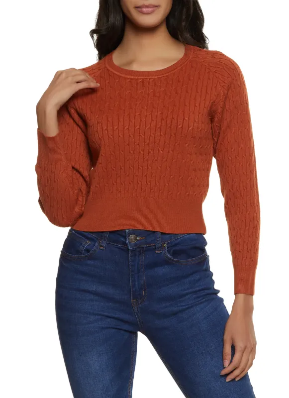 Solid Cable Knit Sweater sold by Rainbow