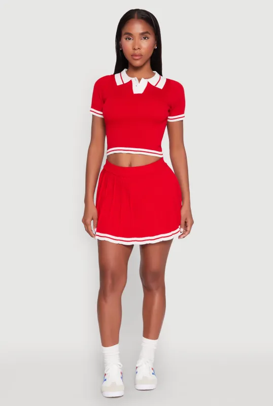 Daisy Varsity Stripe Pleated Skort sold by Rainbow