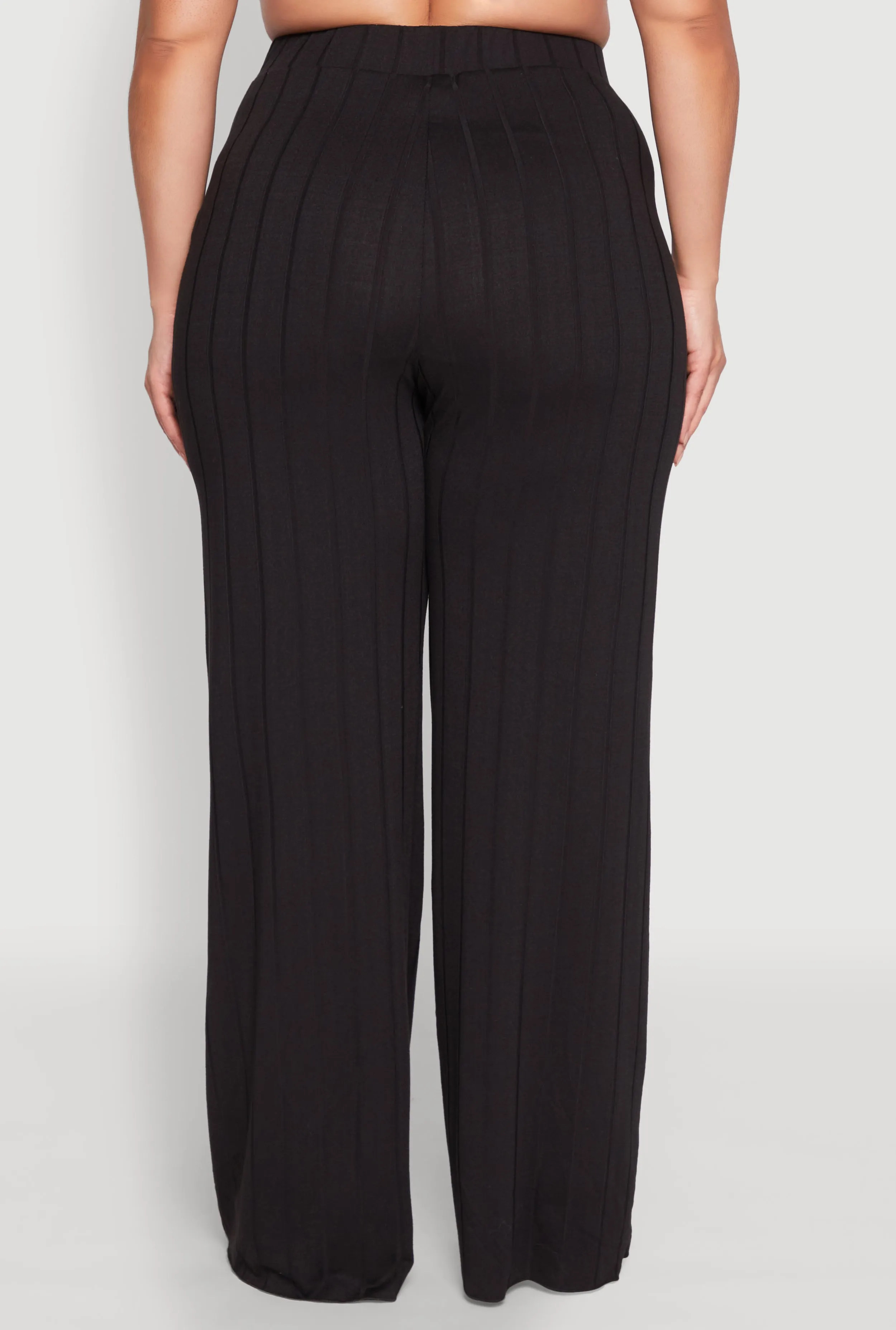 Plus Size Ribbed Knit Wide Leg Pants sold by Rainbow product image thumbnail 5
