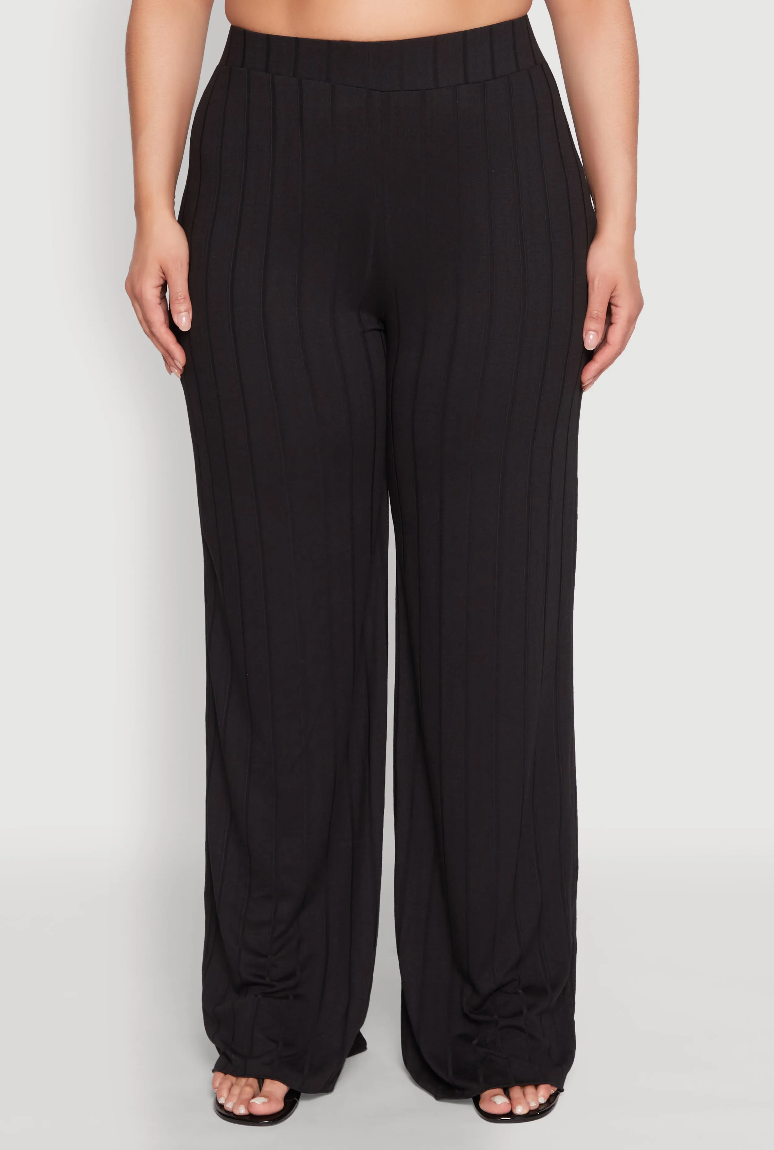 Plus Size Ribbed Knit Wide Leg Pants sold by Rainbow product image thumbnail 3