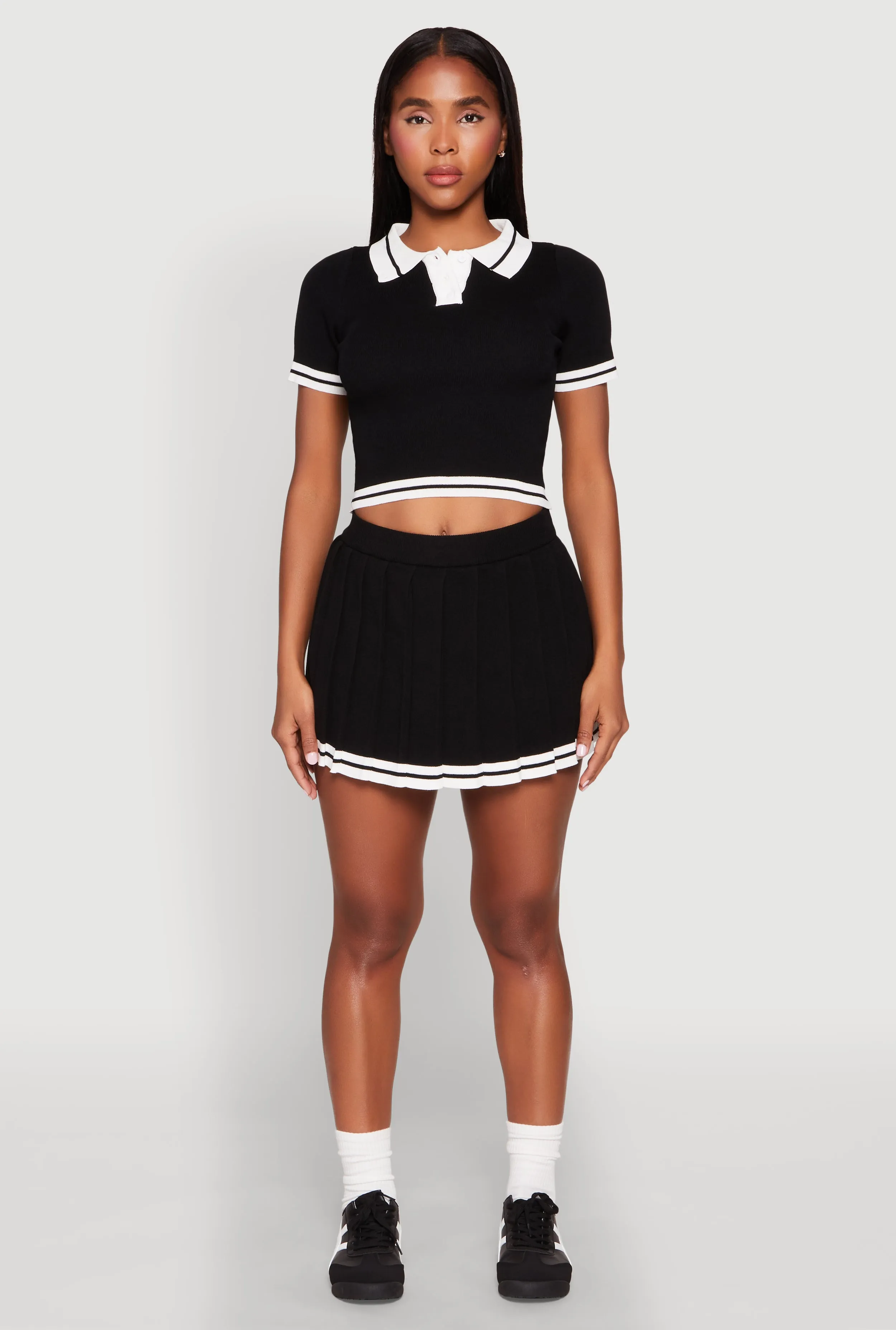 Daisy Varsity Stripe Cropped Polo Shirt sold by Rainbow product image thumbnail 3