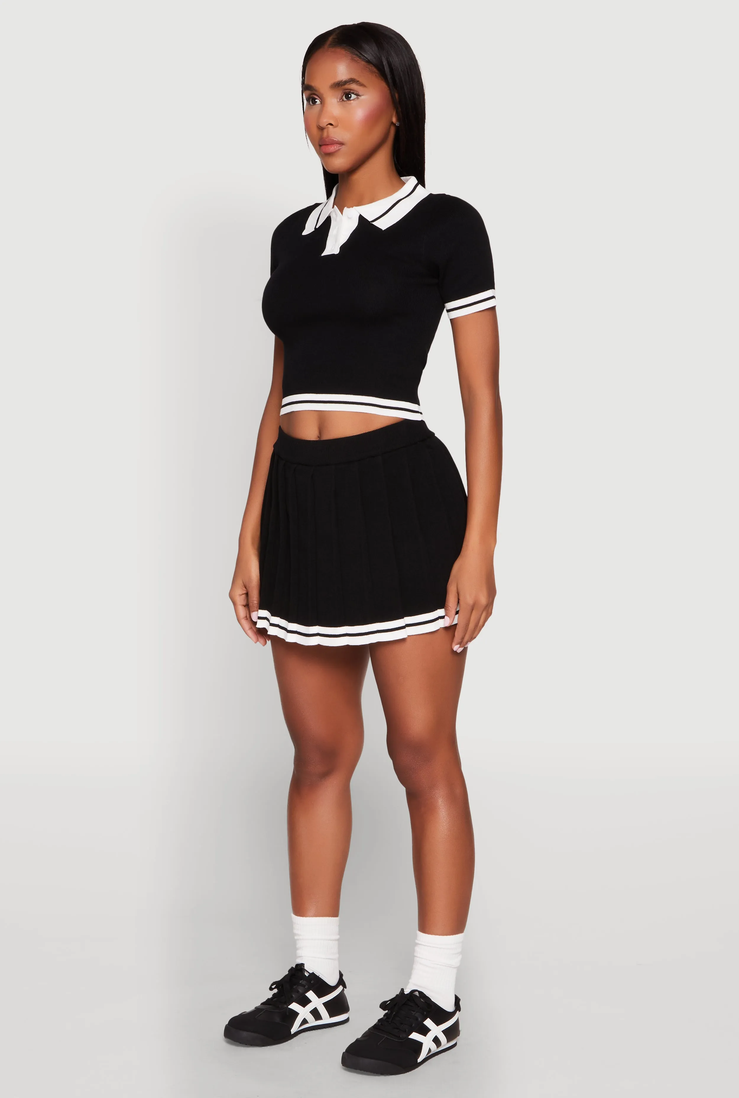 Daisy Varsity Stripe Cropped Polo Shirt sold by Rainbow product image thumbnail 5