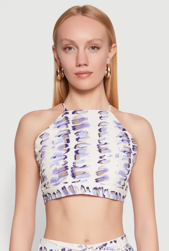 Brush Stroke Print Crop Top sold by Rainbow
