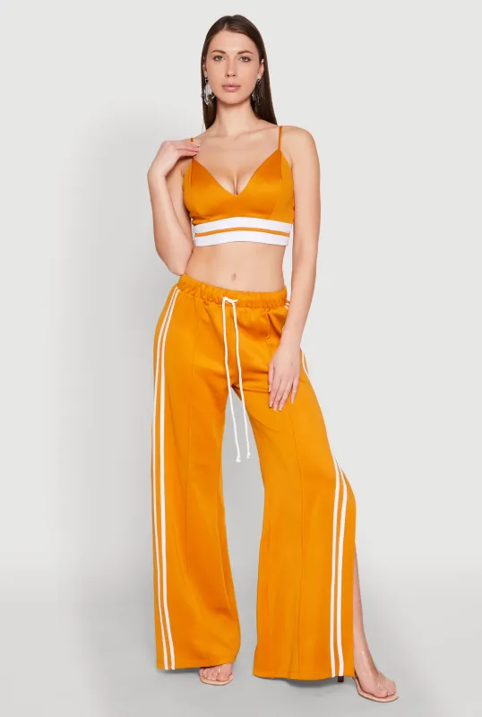 Pintuck Varsity Stripe Drawstring Pants sold by Rainbow