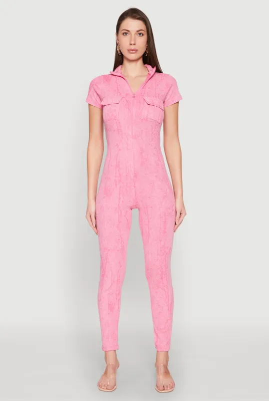 Mineral Wash Half Zip Jumpsuit sold by Rainbow